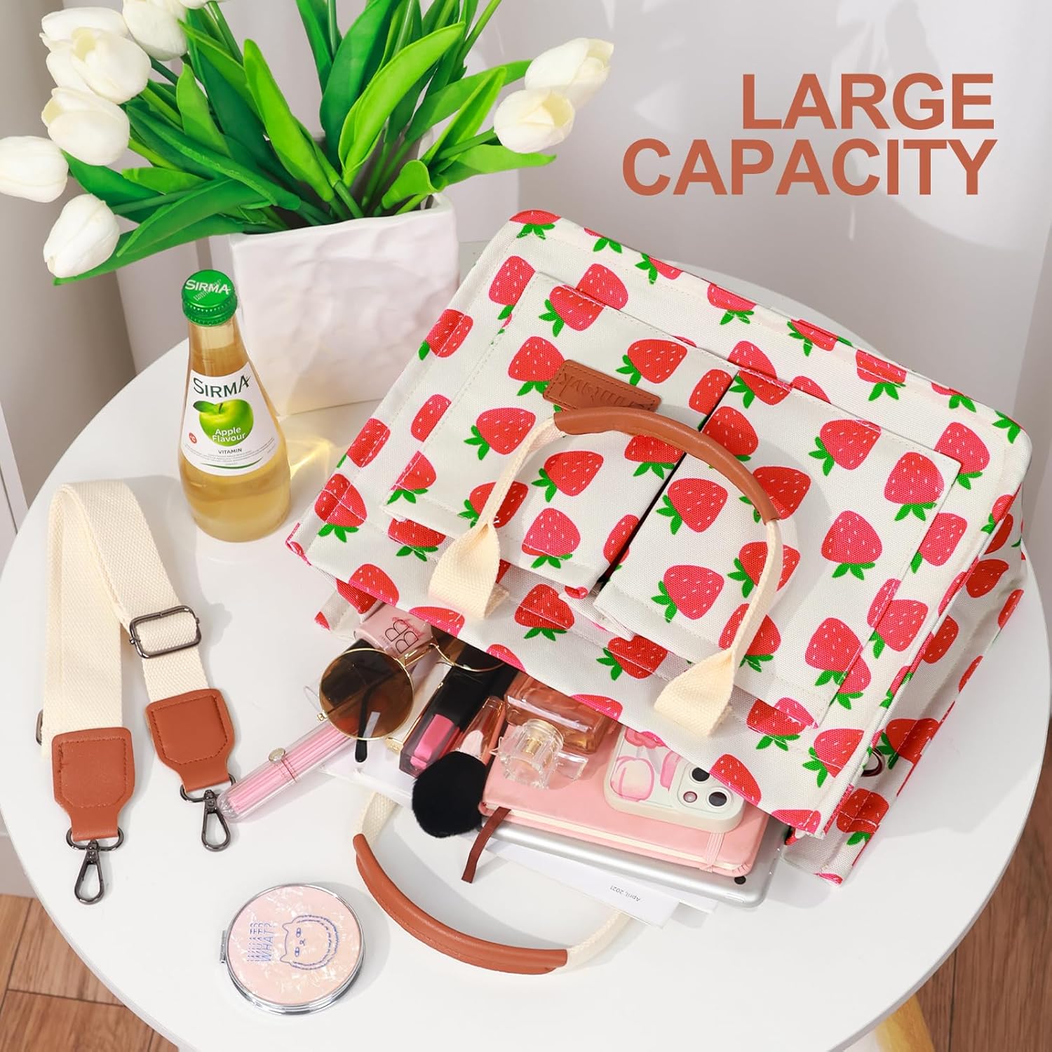 Canvas Tote Bag for Women, Large Work Purses Bible Tote - Image 6