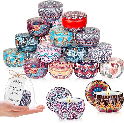 Miniatura 9 de KaGrbves Juego de 24 velas perfumadas de cera de soja para aromaterapia para el hogar, regalo de cumpleaños para mujeres, bodas, baby shower o