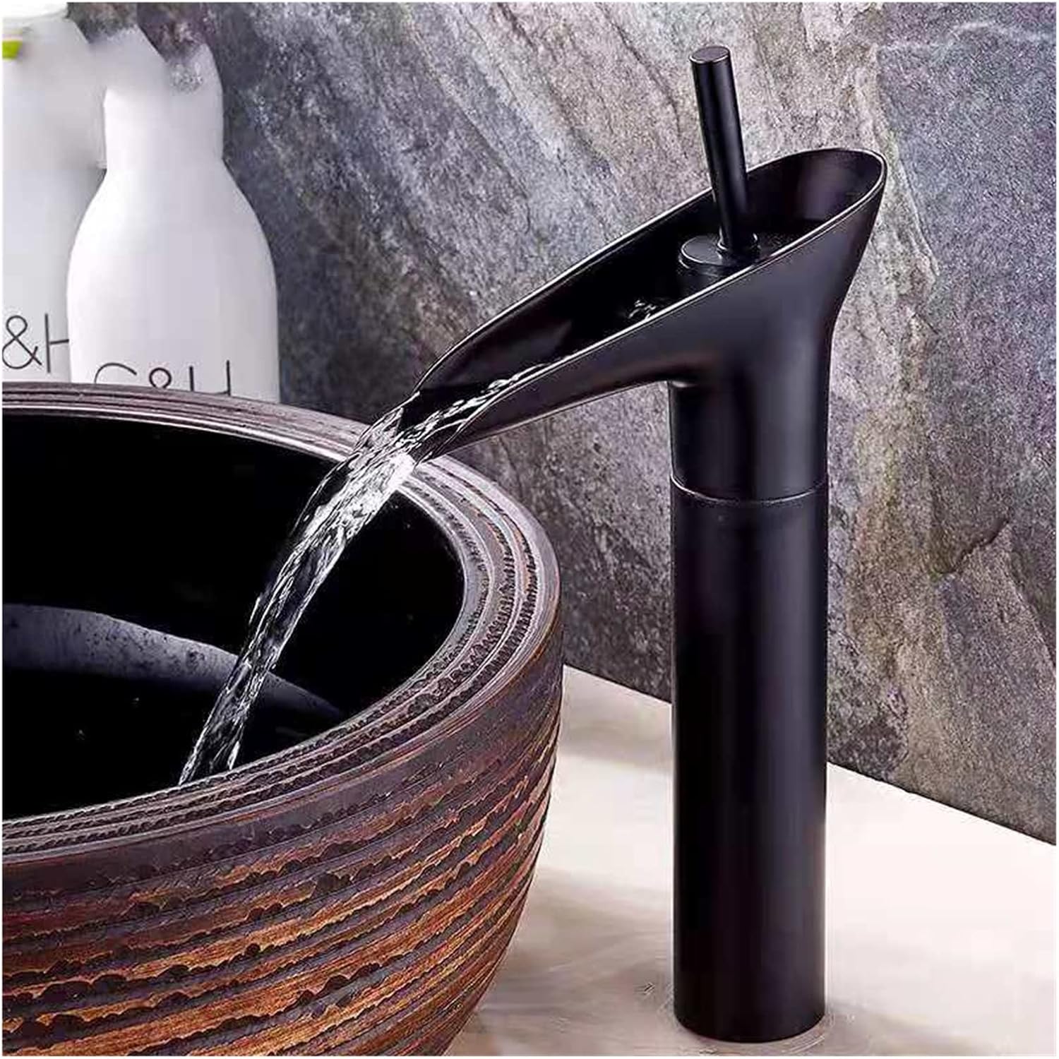 All Copper Antique Basin Faucet Desk top 360 ° Rotating hot and Cold Single Handle Hole Sink Bathroom Accessories(Orb)