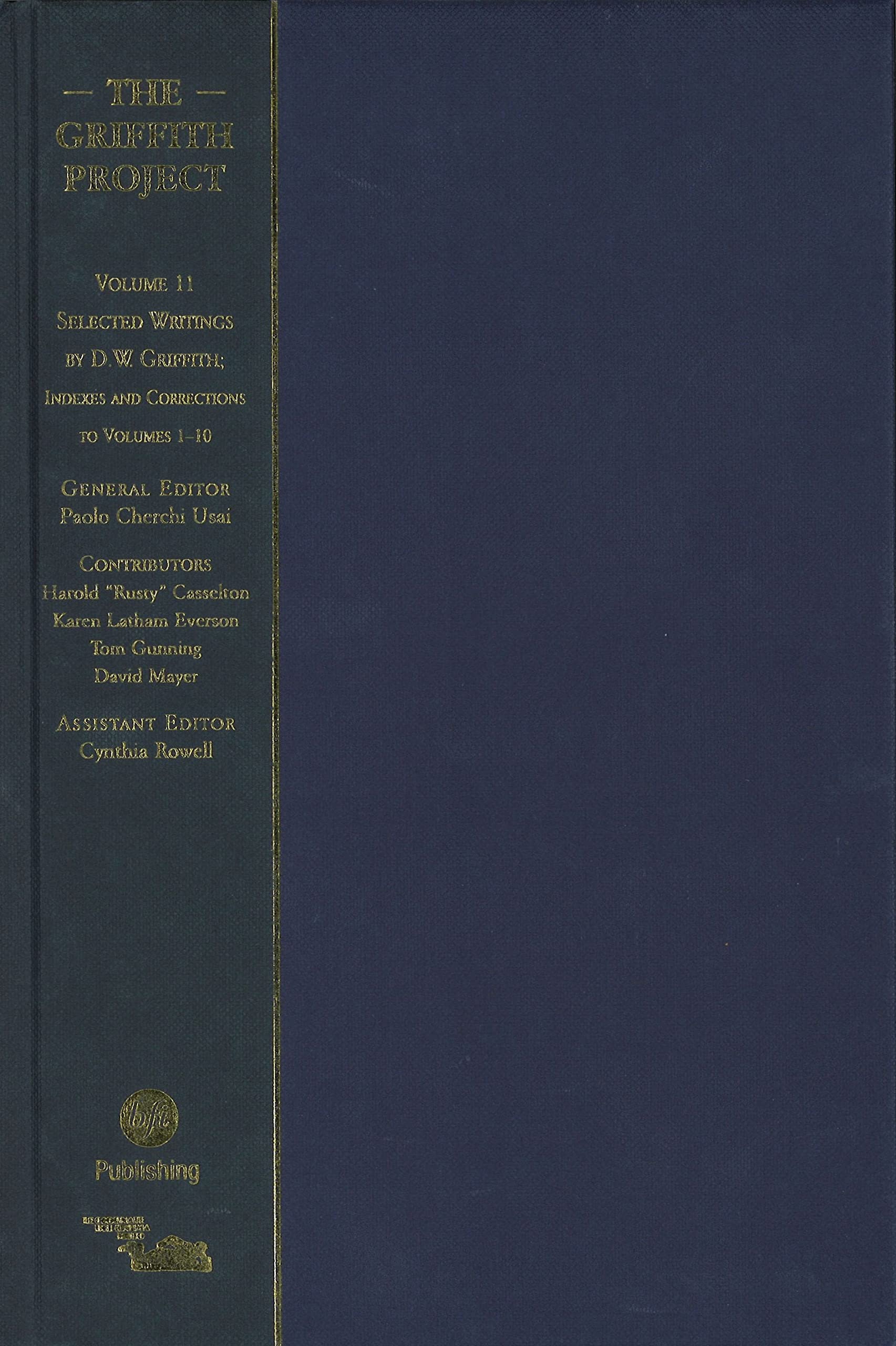 The Griffith Project Volume 11 livre index cinéma D.W. Griffith