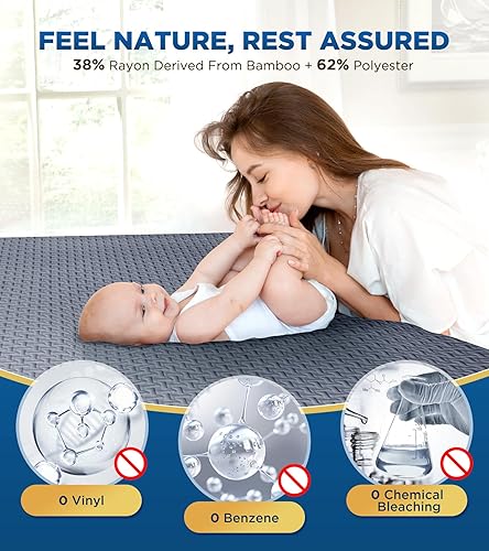 Miniatura 9 de Protector de colchón Queen 100% impermeable de alta calidad, transpirable, refrescante, tela de aire 3D, suave, hipoalergénica, sin ruido, lavable a