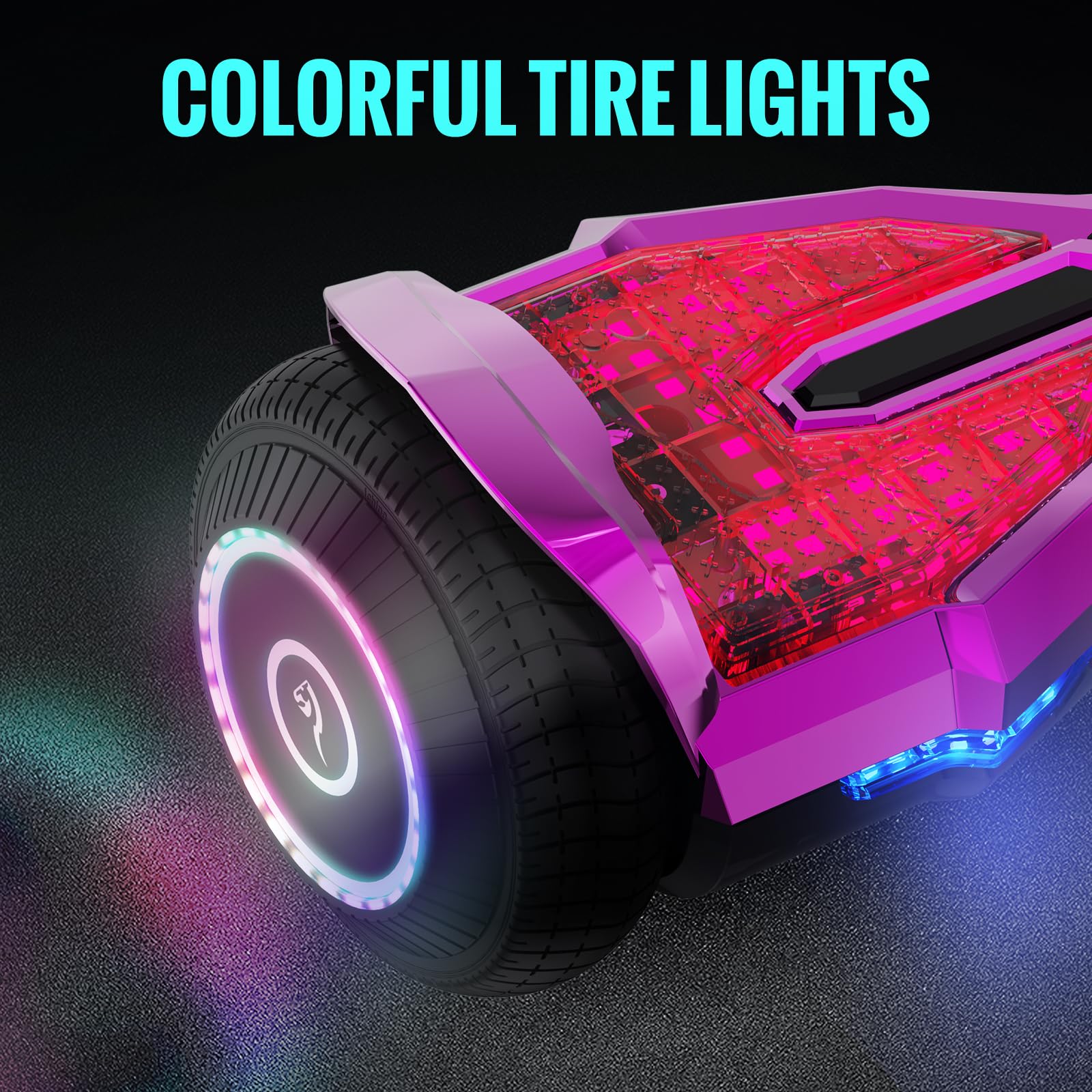 EVERCROSS EV2 Hoverboards mit Sitz - 5,2 Ah Akku, 15 KM/H, Bluetooth Music, 7-Farben Pedallichter, 85 KG Tragkraft, Hover Boards mit Hoverkart Für Kinder & Jugendliche & Erwachsene