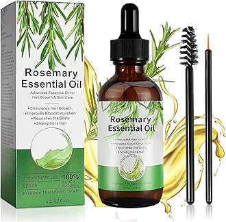 – Rosemary Oil for Hair Growth, Rosemary Essential Oils for Hair Loss & Skin Care, Strengthens Hair, Nourishes Scalp, Light Weight, Non Greasy, Improves Scalp Circulation 60 ml for Unisex