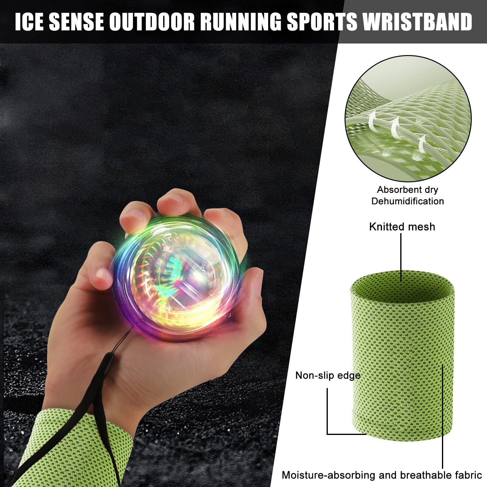 Giroscopio Per Allenamento Mano - Palla Da Polso Con LED, Per Forza E Recupero Muscolare