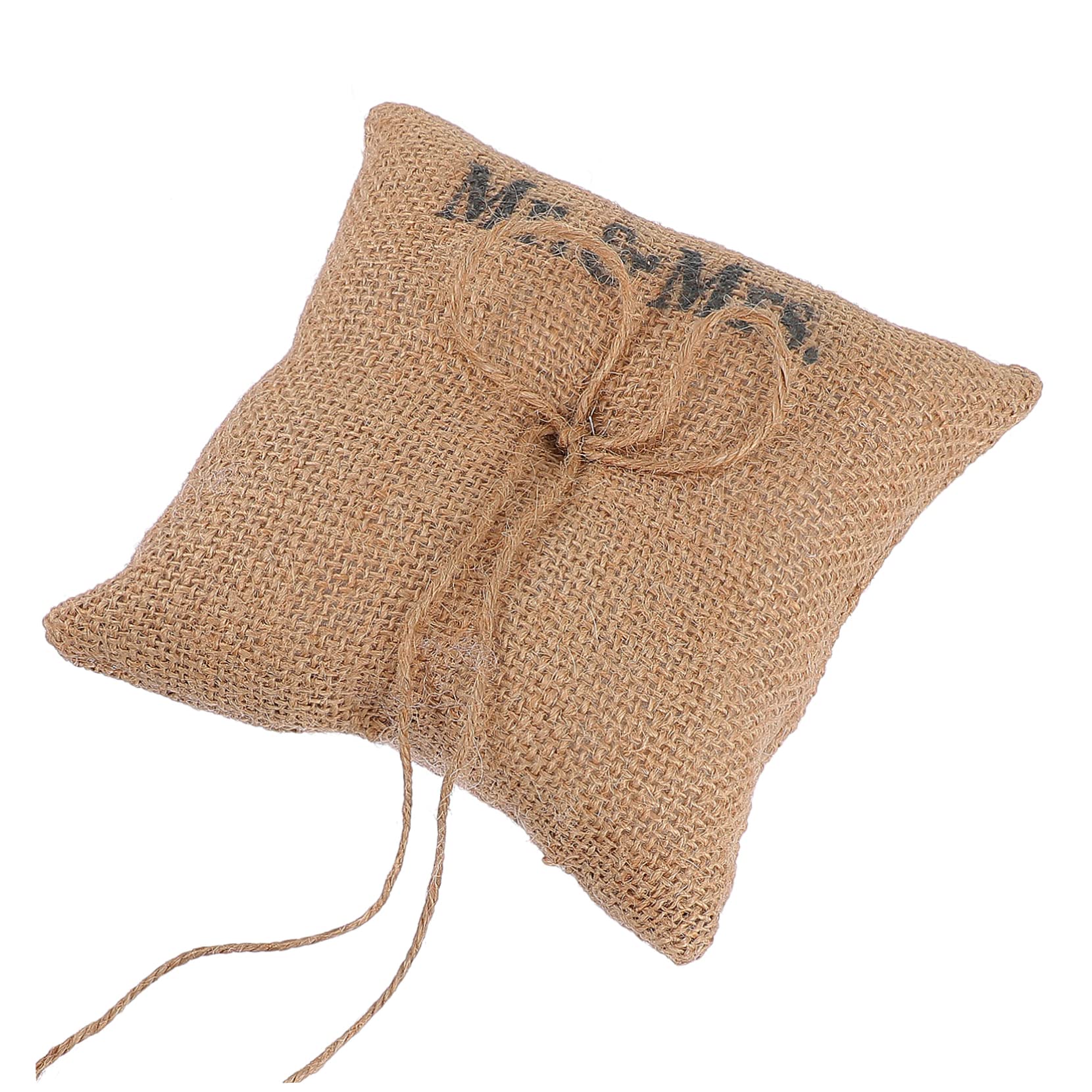 BRIGHTFUFU Bridal Ring Pillow Bows Wedding Ring Holder Mr Mrs Elegant Fashionable Pillow for Dec