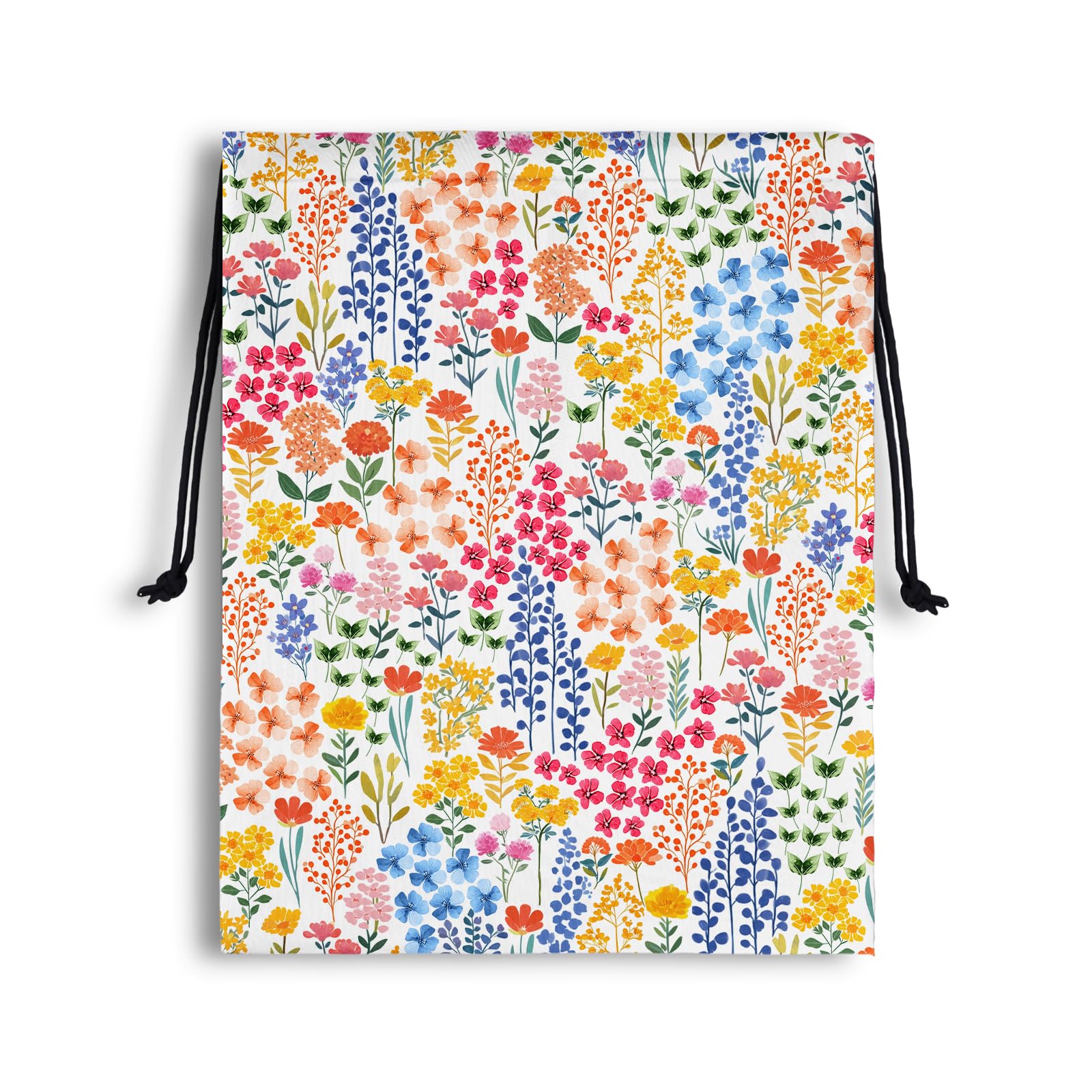 Yellow Flowers Drawstring Storage Pouch Plant Shoe Bags for Travel Sport Home