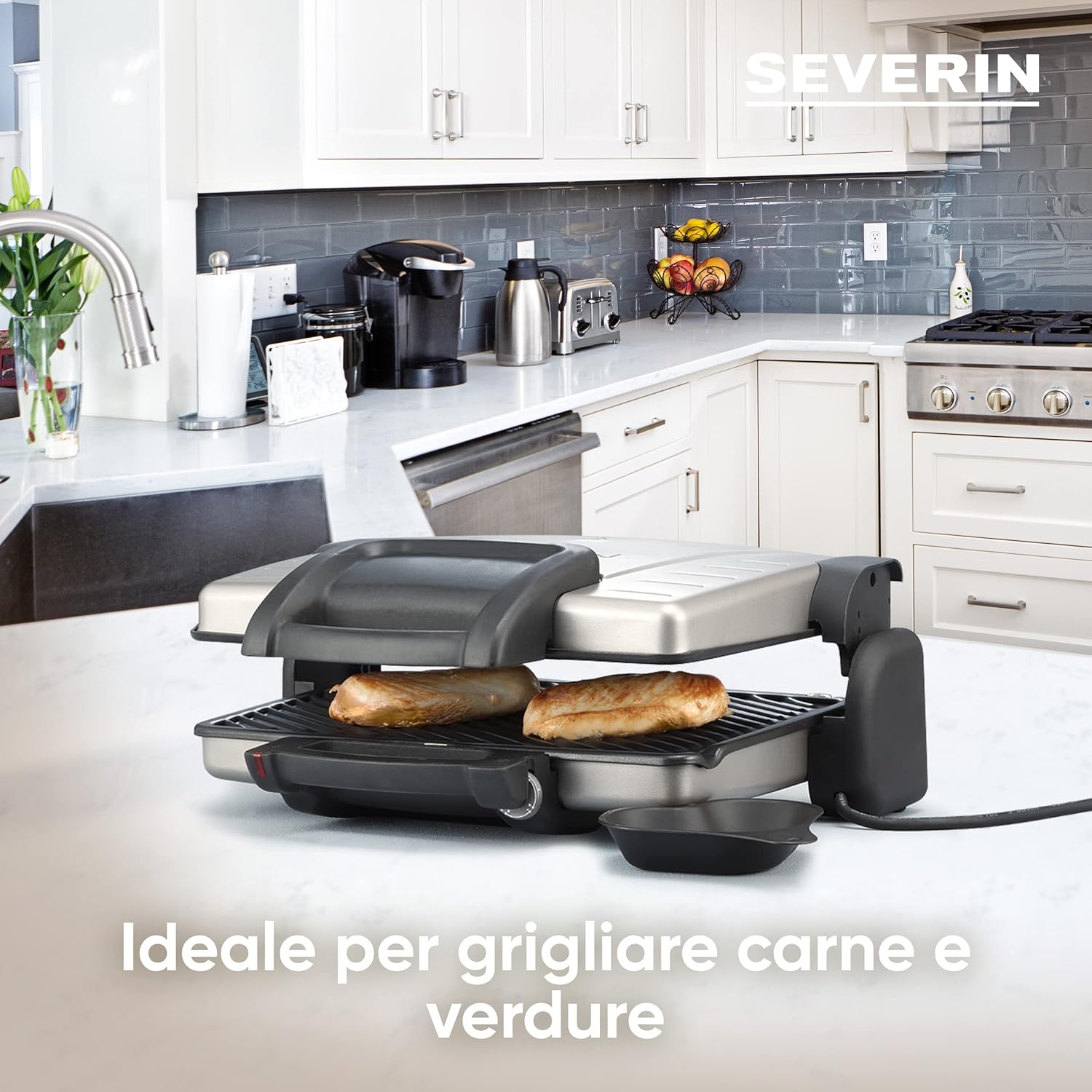 SEVERIN KG 2389 Bistecchiera elettrica cucina 1800 W, Bistecchiera da tavolo XL trasformabile in barbecue con piastra rimovibile, Bistecchiera antiaderente 41 x 30.8 x 11.9 cm SEVERIN KG 2389 Bistecchiera elettrica cucina 1800 W, Bistecchiera da tavolo XL trasformabile in barbecue con piastra rimovibile, Bistecchiera antiaderente 41 x 30.8 x 11.9 cm