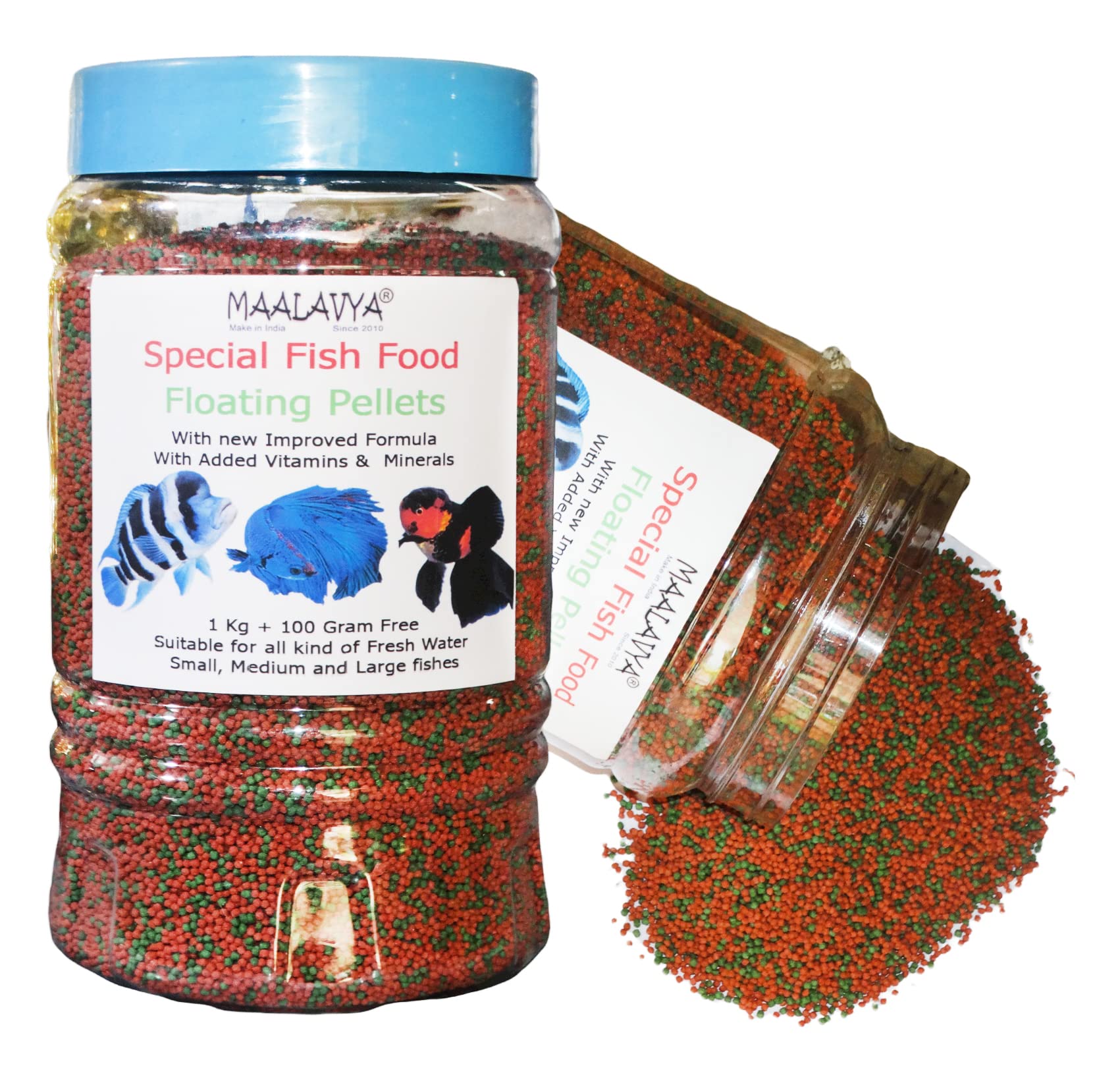 Maalavya Special Fish Food 1Kg +100g Free Small 1.2 MM Pellet Size Red/Green Mixed pellets Fish Feed Good Fish Food for Aquarium (B0B1C3HHBY) Amazon Price History, Amazon Price Tracker