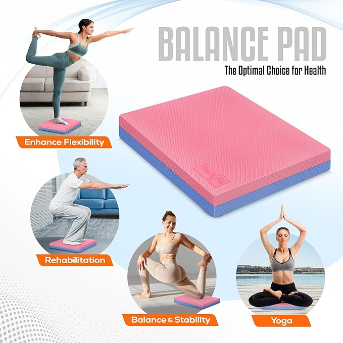 This foam balance pad is not only useful for balance training, but it also serves as an excellent tool for strength training and core workouts. By using the pad, individuals can challenge their stabilization muscles, enhance coordination, and improve posture. It's also an excellent option for low-impact exercise routines, serving as a cushioned surface for exercises like push-ups, squats, and lunges, reducing the risk of injury and providing comfort to users.