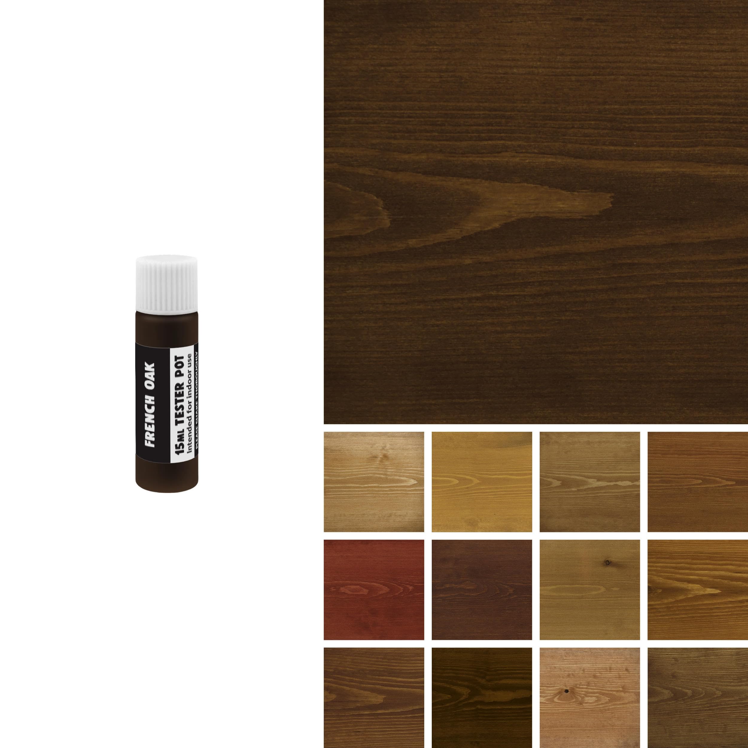 Littlefair's Wood Stain Water-Based - (French Oak) – Non-Toxic, Eco-Friendly & Quick Drying - Easy-to-Apply, Concentrated Formula for All Wood Types – 15ml Tester Pot