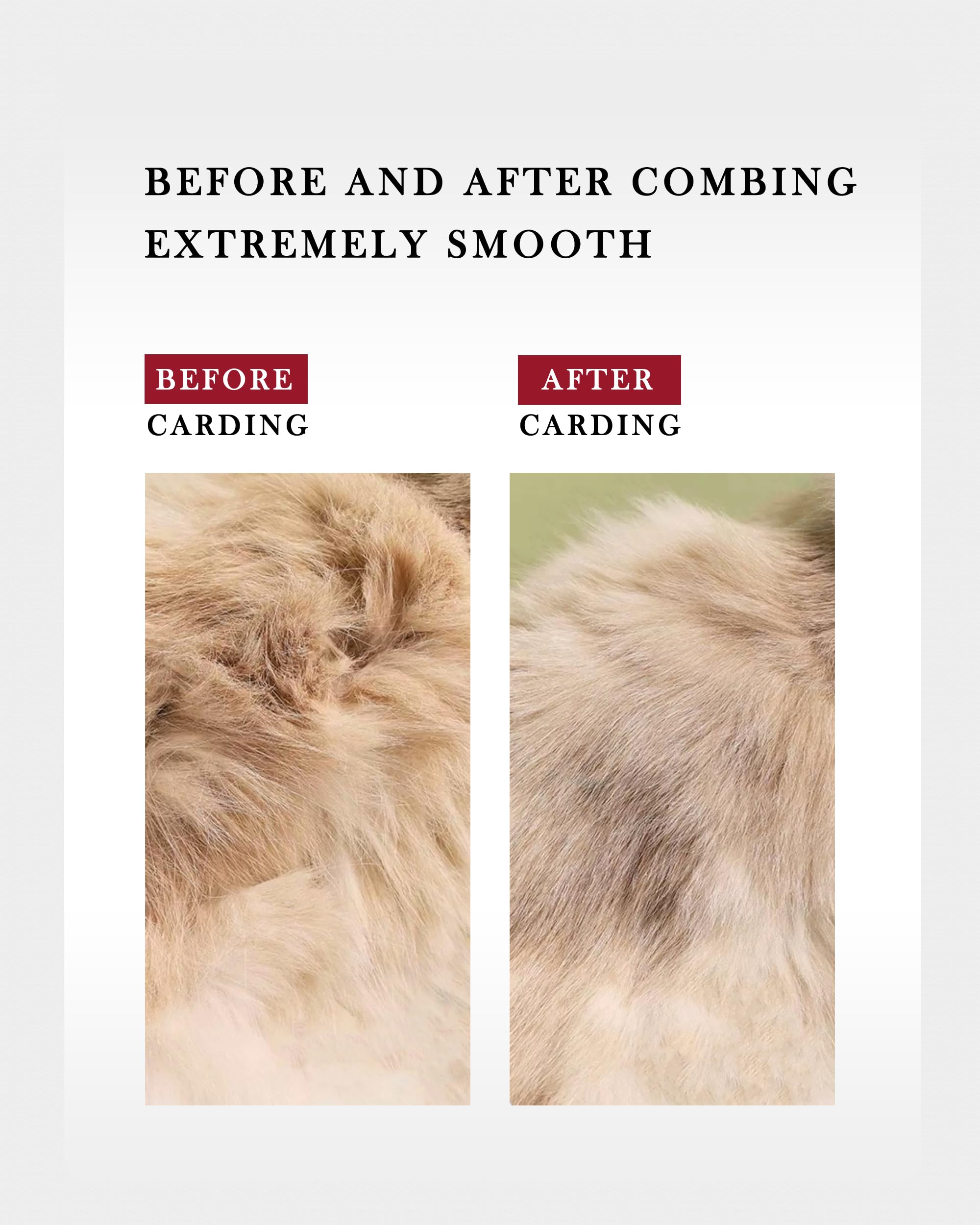 Pettine per cani e gatti, pettine per toelettatura con denti lunghi e corti in acciaio. Rimuove in modo sicuro nodi e grovigli per cappotto lucido. Strumento districante delicato per peli di