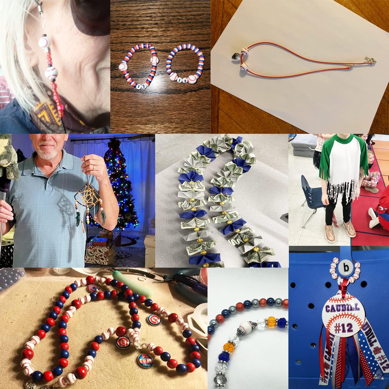 Honbay 100PCS Acrylic Basketball Beads Sports Ball Beads with Big Hole for Bracelets Necklaces Earrings Hair Ties Keychains Making - Image 7