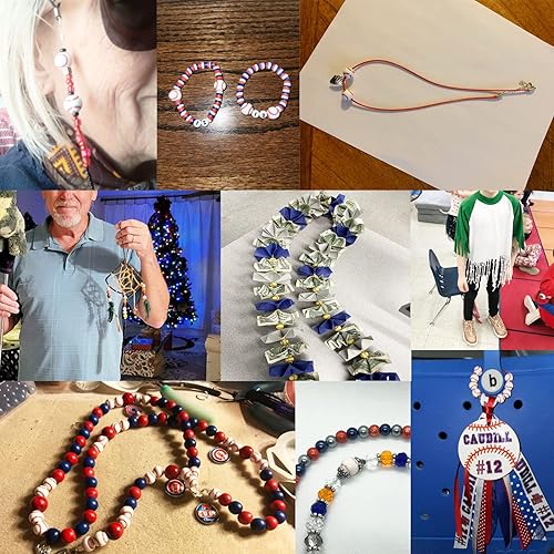 Miniatura 8 de Honbay 15 estilos de cuentas redondas de acrílico para pelota deportiva, baloncesto, tenis, voleibol, béisbol, rugby, fútbol para pulseras,