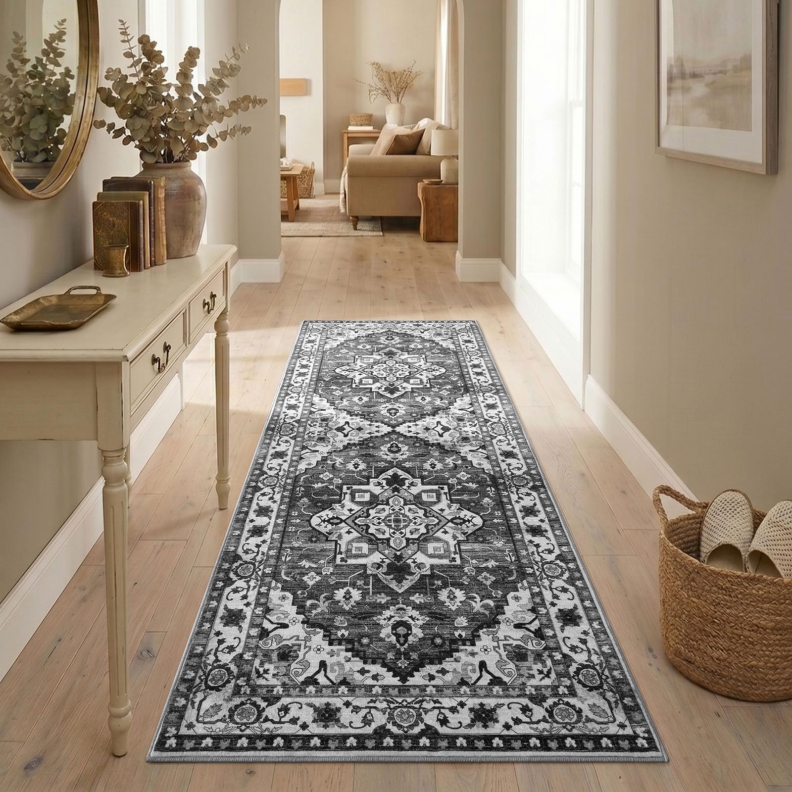 Homaxy Vintage Teppich Wohnzimmer