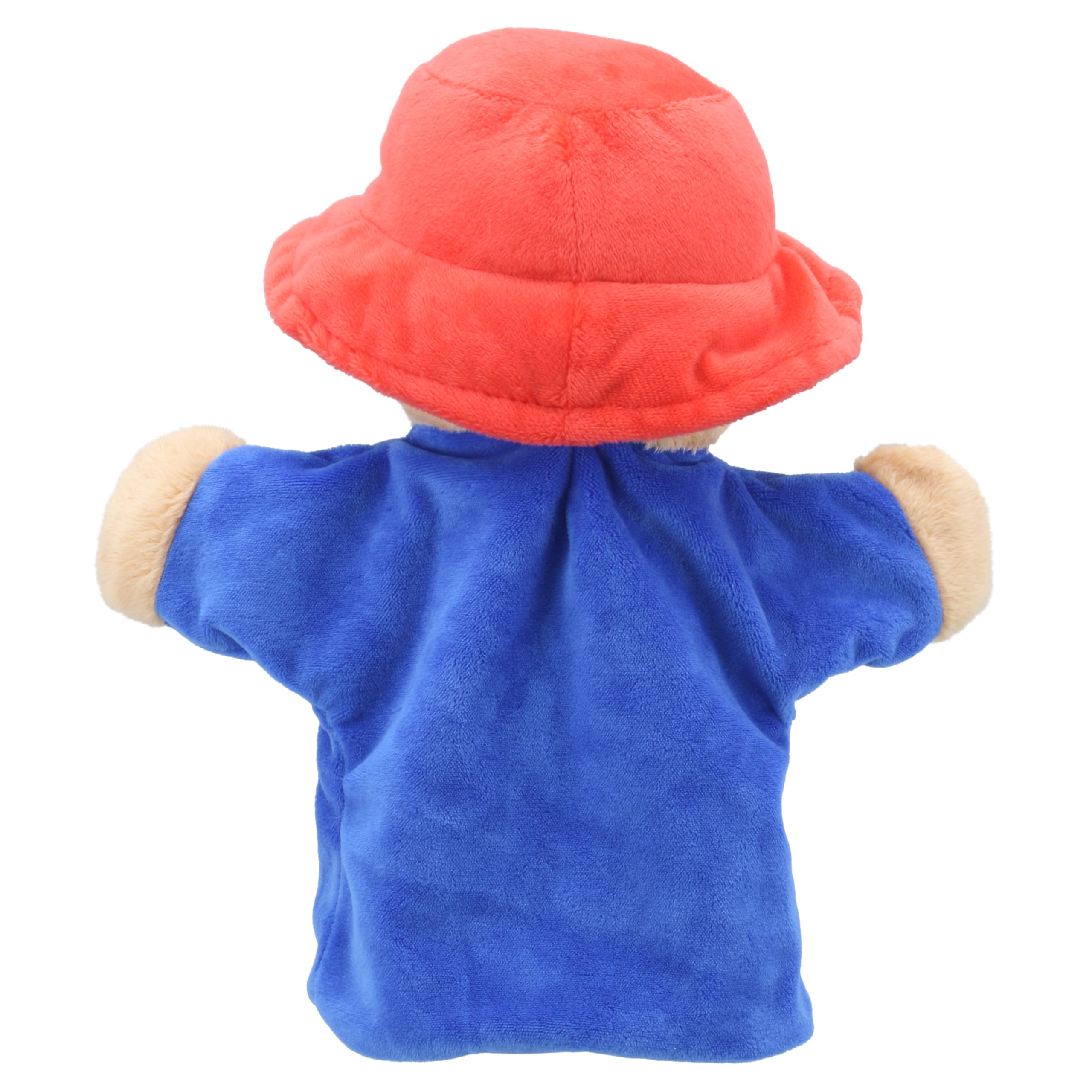 The Puppet Company - Baby Paddington Bear Hand Puppet - Cute and cuddly teddy bear - Paddington 2 - Paddington in Peru - Blue duffle coat and red Paddington hat - Suitable from Birth - Image 4
