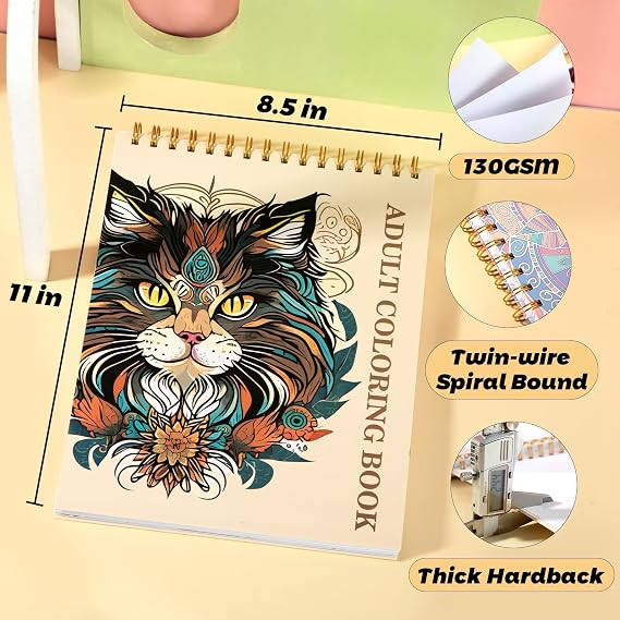 FLYING EAGLE Hardcover Sketchbook for Drawing 8.5 x 11 & Animal Coloring Book for Adults