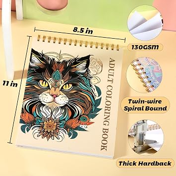 FLYING EAGLE Hardcover Sketchbook for Drawing 8.5 x 11 & Animal Coloring Book for Adults