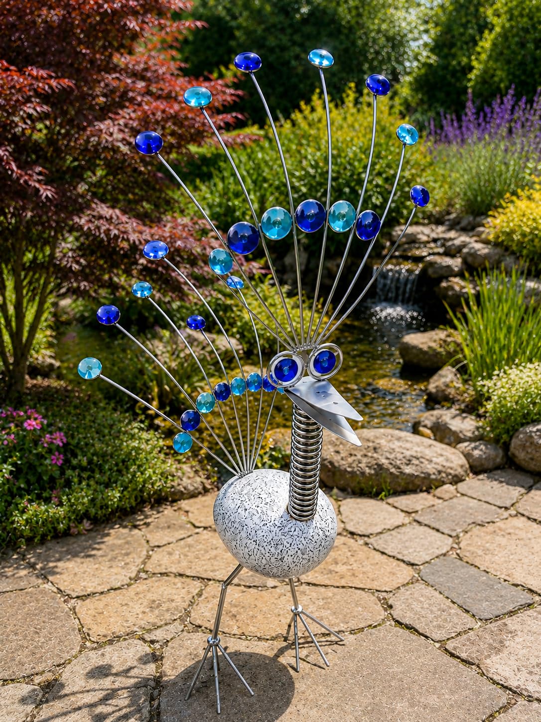 Wippvogel Windspiel Edelstahl Vogel 110cm Granitvogel V2A Edelstahlvogel