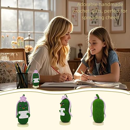 Miniatura 9 de KALAWALK Mini regalo de pepino en escabeche de apoyo emocional, hecho a mano, divertido apoyo emocional, regalo de pepino en escabeche, linda