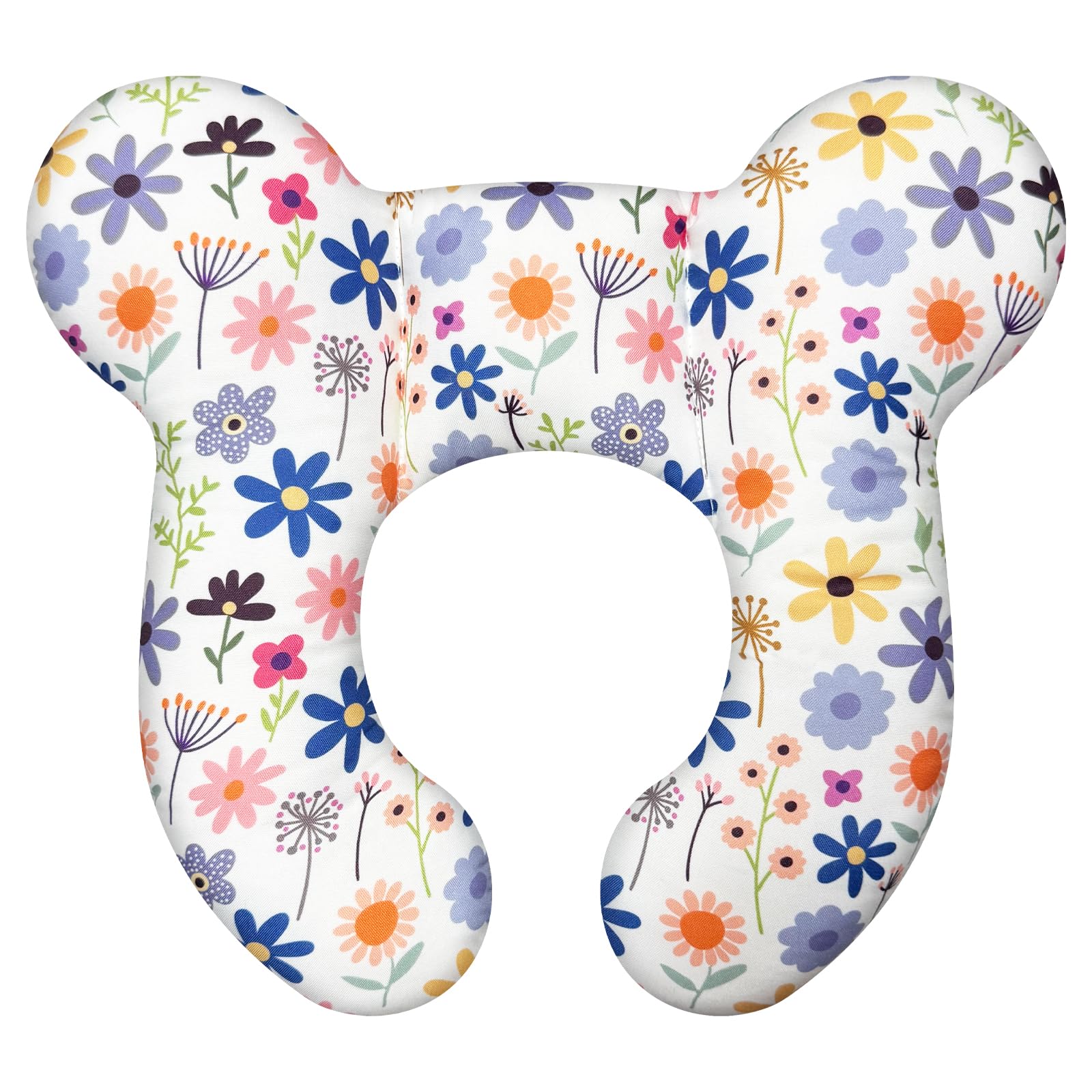 Baby Neck Pillows - Upgraded Toddler Travel Cushion for Toddler Head and Neck, Infant Neck Pillow for Car Plane Stroller Pushchair - Flower C