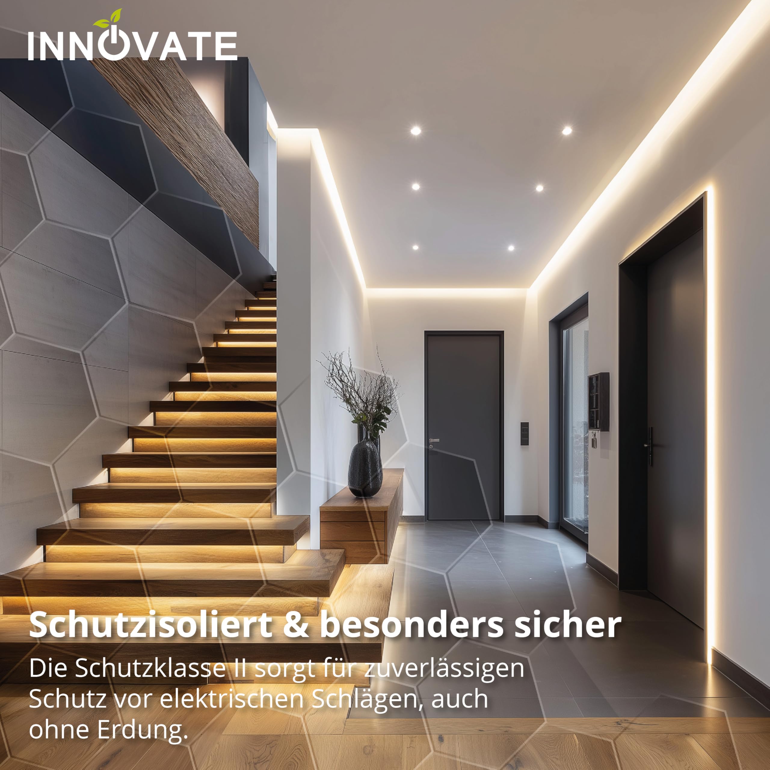 INNOVATE DC 12V Netzteil LED 0-50 W mit Stecker I LED Trafo 230V auf 12V