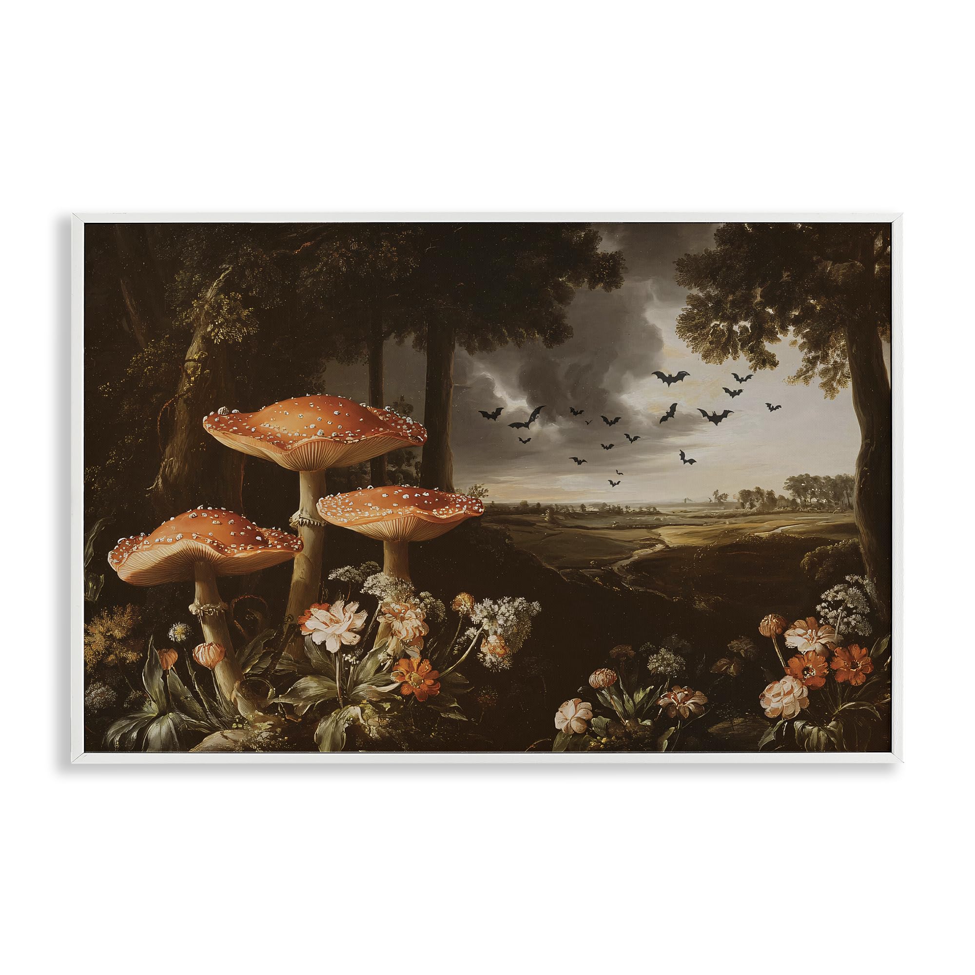 Bats in Autumn Forest Mystery, 16 x 24 Inch Framed Giclée Print