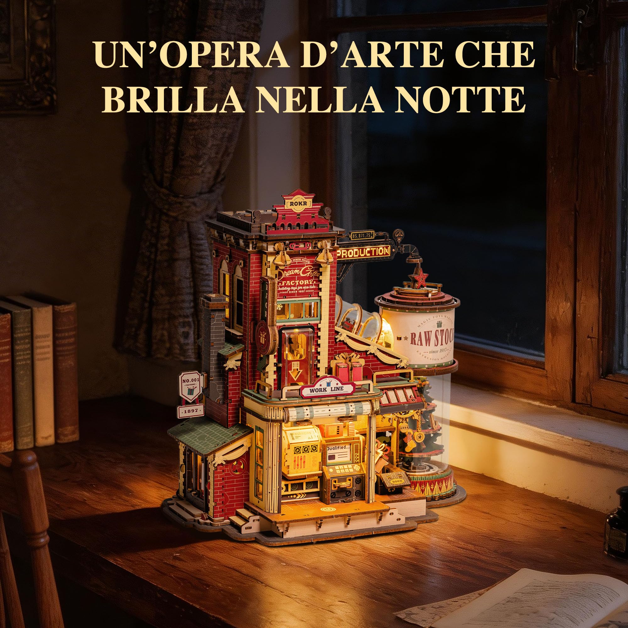 ROKR Puzzle 3D Legno Dream Gift Factory Modellismo da Costruire Adulti Idea Regalo Di Compleanno Unica Per Il Padre Uomo EAB01