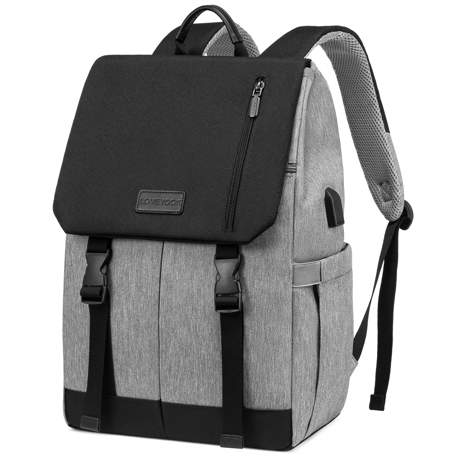 LOVEVOOK Zaino Donna Uomo Borsa Porta PC 15.6 Pollici Zainetto Donna con USB Zaino Scuola Media Superiore Antifurto Zaini Scolastici Impermeabile Laptop Backpack per Università Viaggi Ufficio