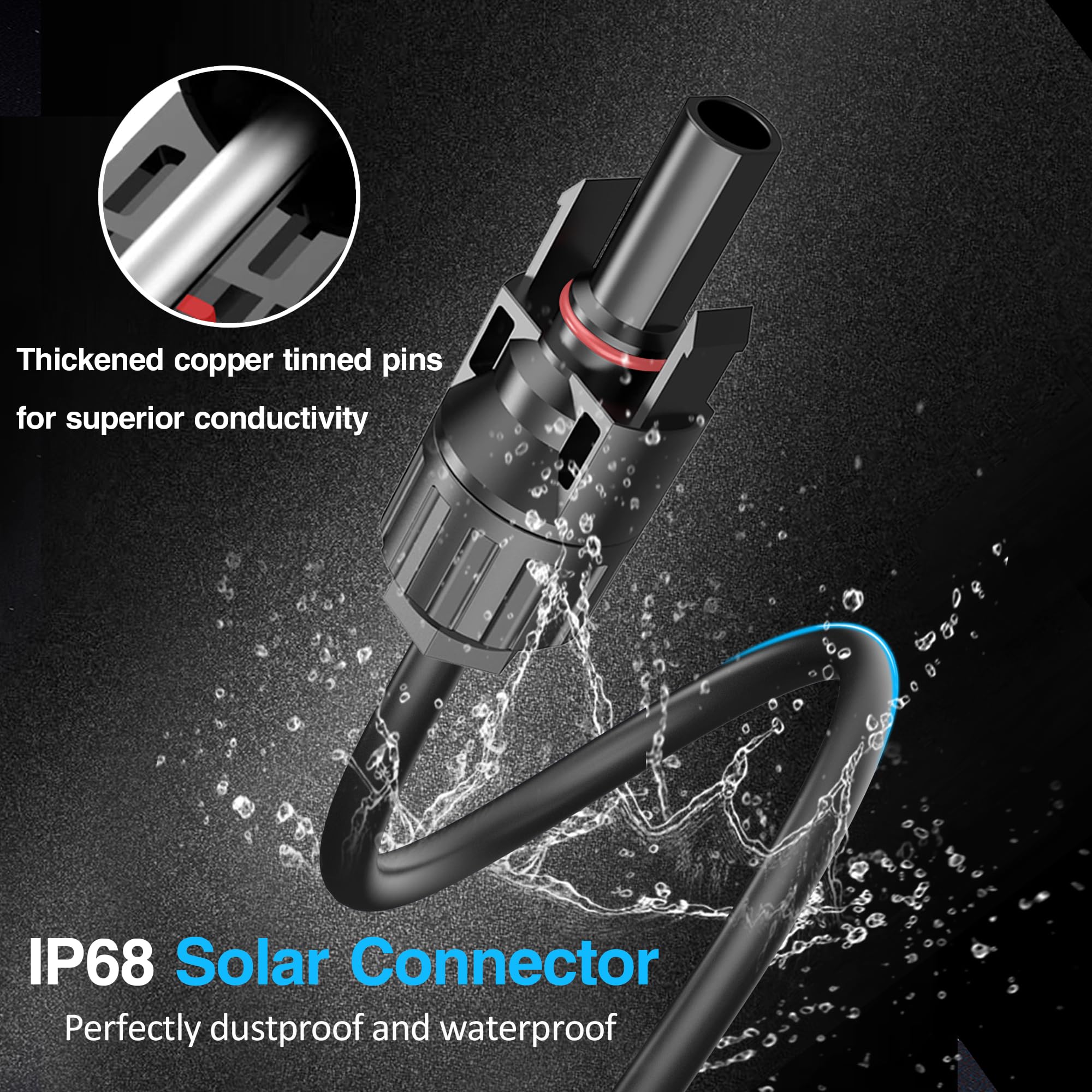 Przedłużacz do panelu słonecznego z adapterem XT60 (12AWG, 7,9 m), przewód ładowania słonecznego do generatora baterii Ecoflow, złącze solarne do formowania wtryskowego, żeński przewód XT60
