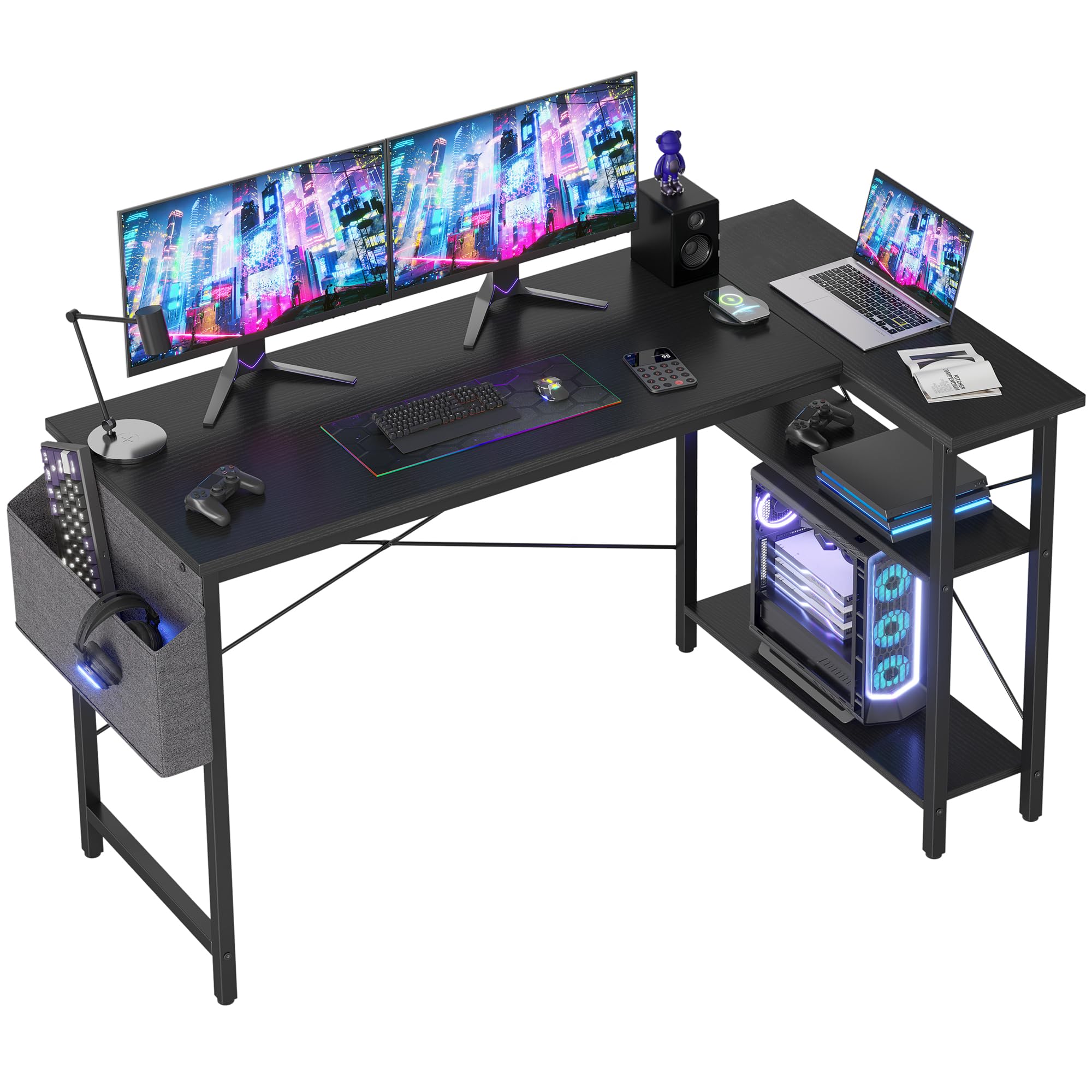BEXEVUE L-Shaped Corner Desk 100×70 cm — view 12