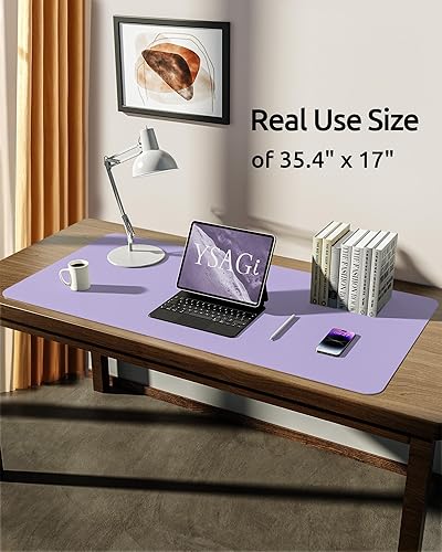 Miniatura 113 de YSAGi Protector de escritorio de cuero, tapete de oficina, alfombrilla grande para mouse, antideslizante, de piel sintética, almohadilla