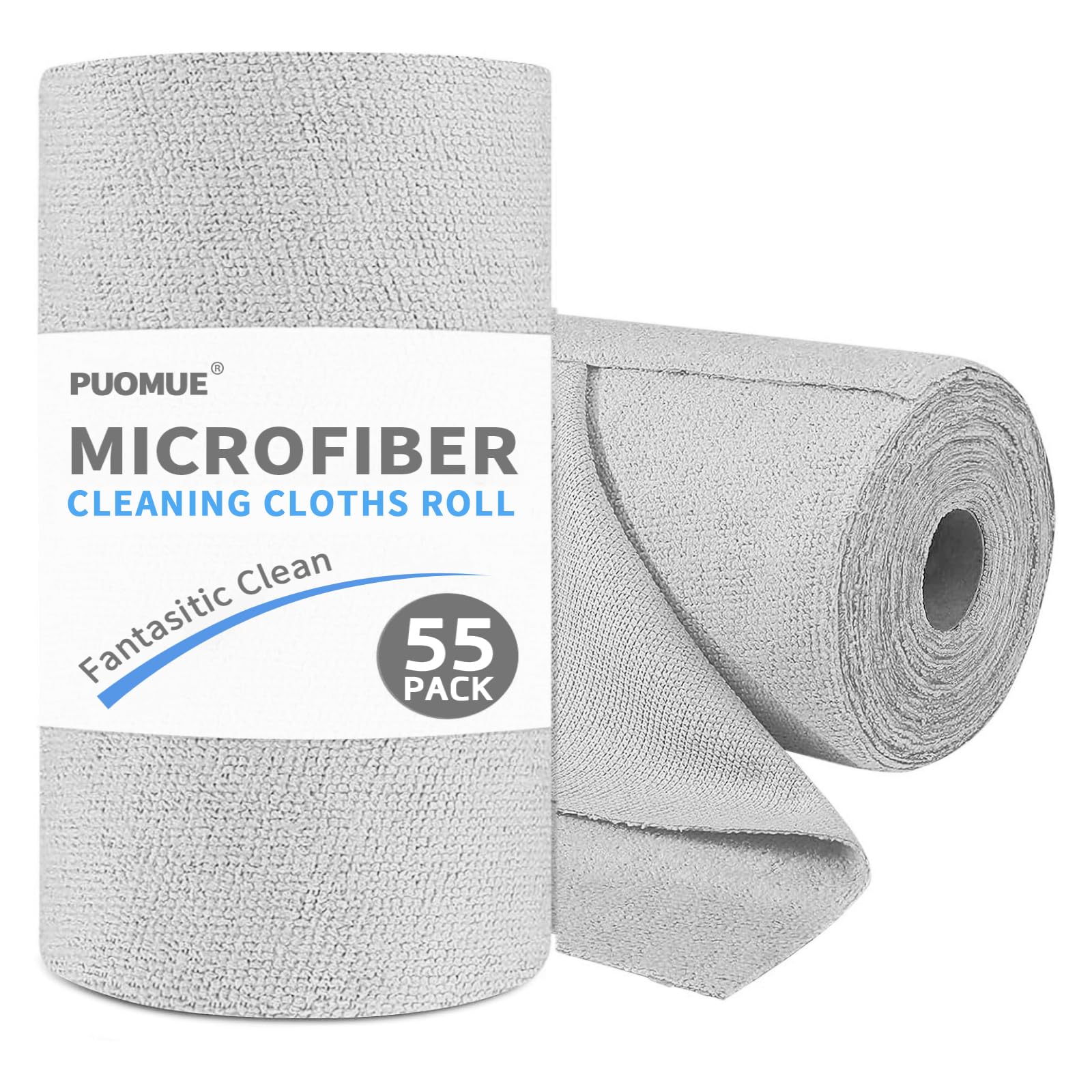 55 Pack Microfiber Cleaning Cloth Roll Tear Away Reusable Towels 11 X 9 Ultra Absorbent Lint Free Microfiber