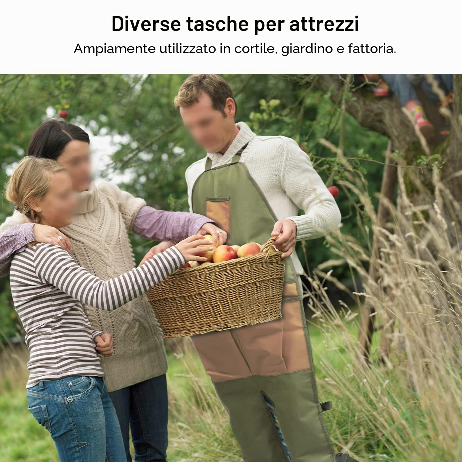 Grembiule da Giardinaggio Protezione Gambe, Attrezzatura Orto Giardino Fattoria, Regolabile e Resistente per Lavori Verde Manutenzione