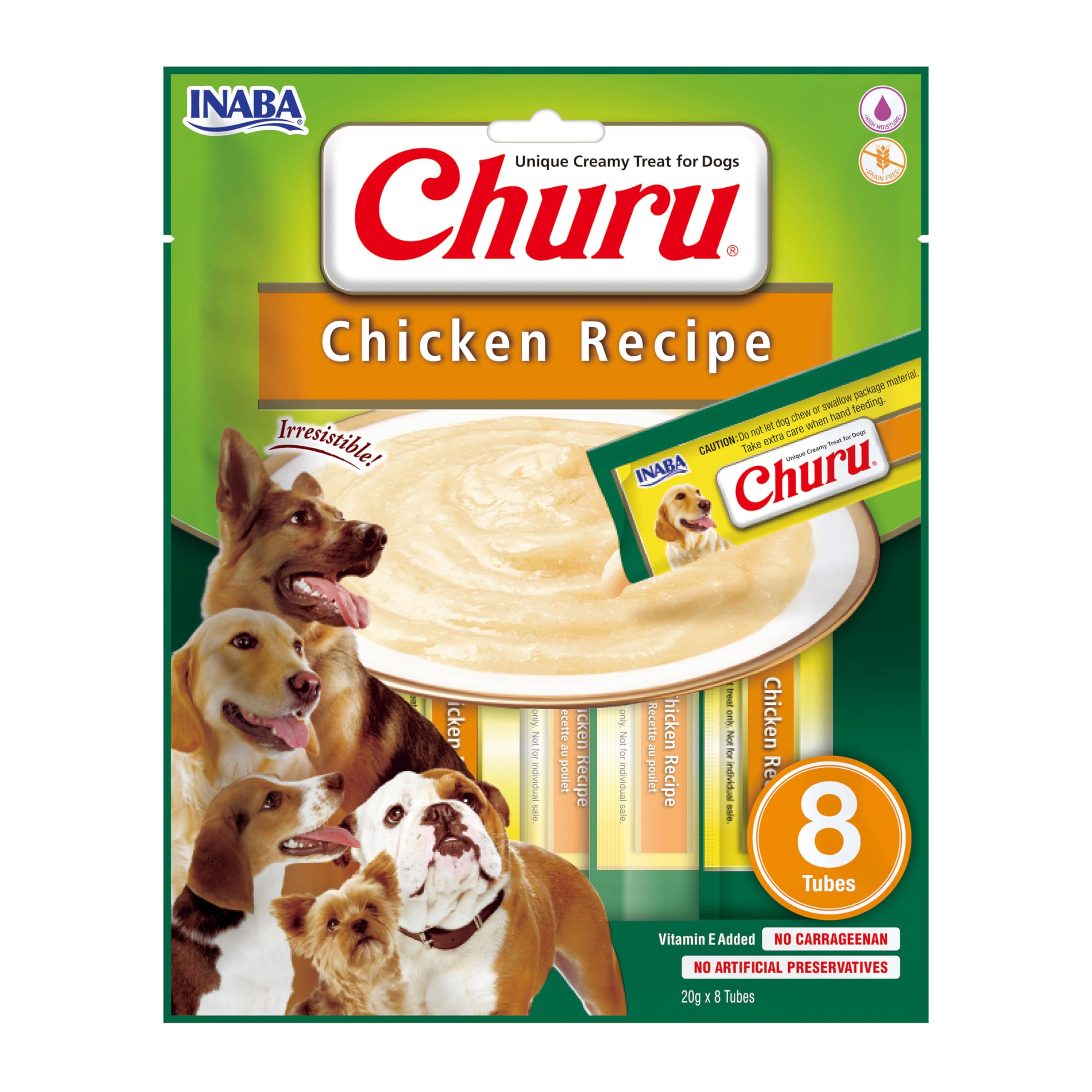 Churu Sticks by INABA Dog Treat - Chicken Flavour (8 x 20g) / Soft & Creamy, Delicious & Healthy Snack for Dogs, Food Topper, Pill Assist, Training Treat, Natural