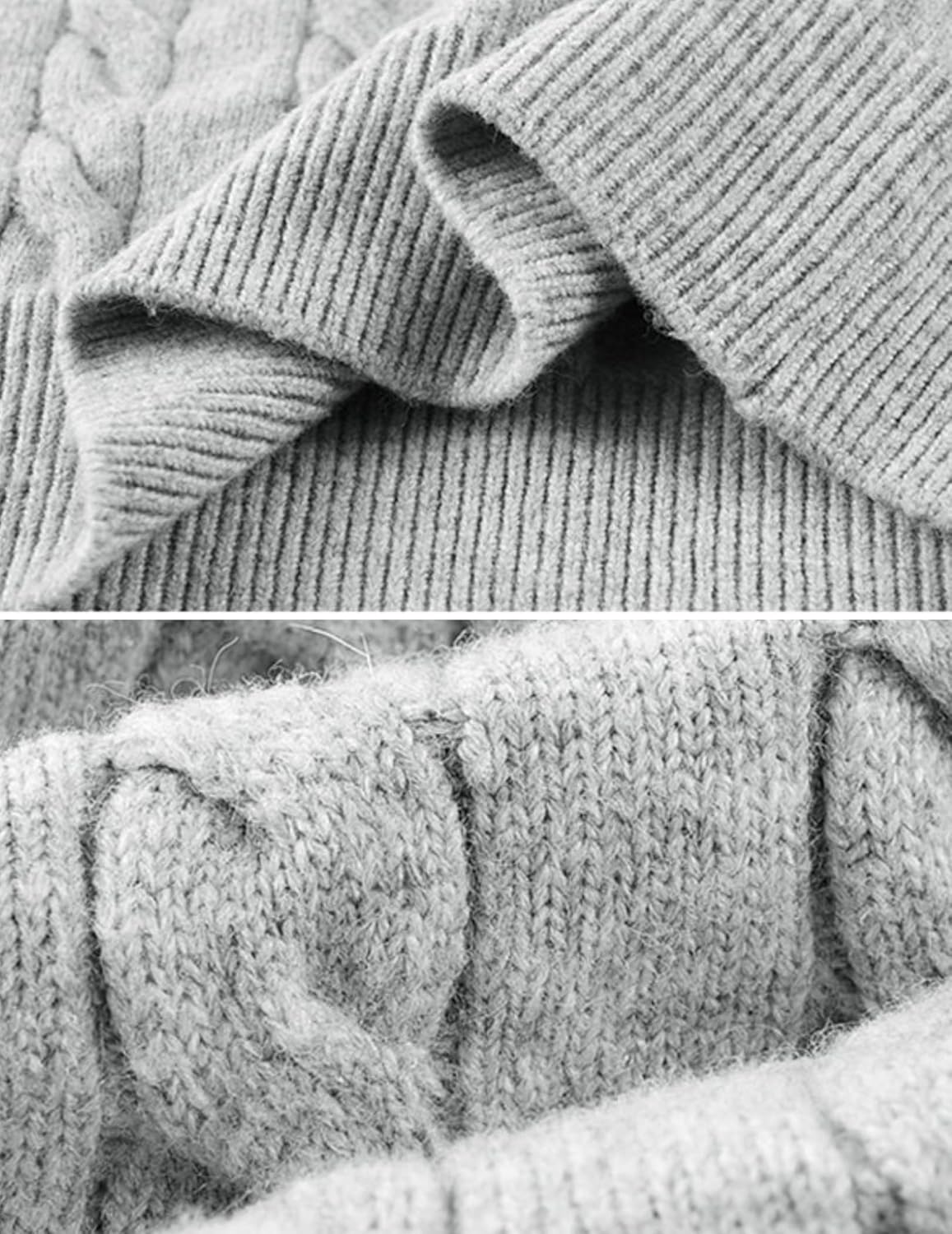 Vamtac Sweaters for Men Loose Cable Knit Sweater Casual Soft Pullover Knitted Tops Long Sleeve Winter Y2k Outfits - Image 5