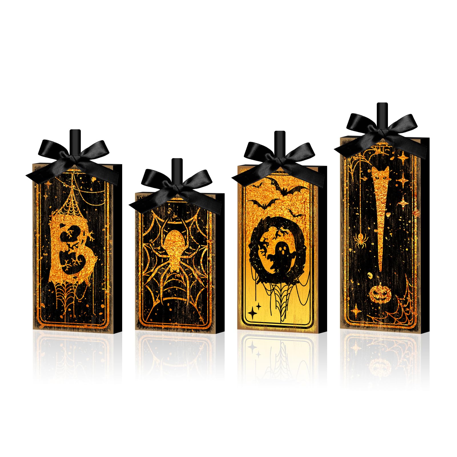 Panneaux d'Halloween Boo en bois pour remplacer les décorations jetables par un centre chic