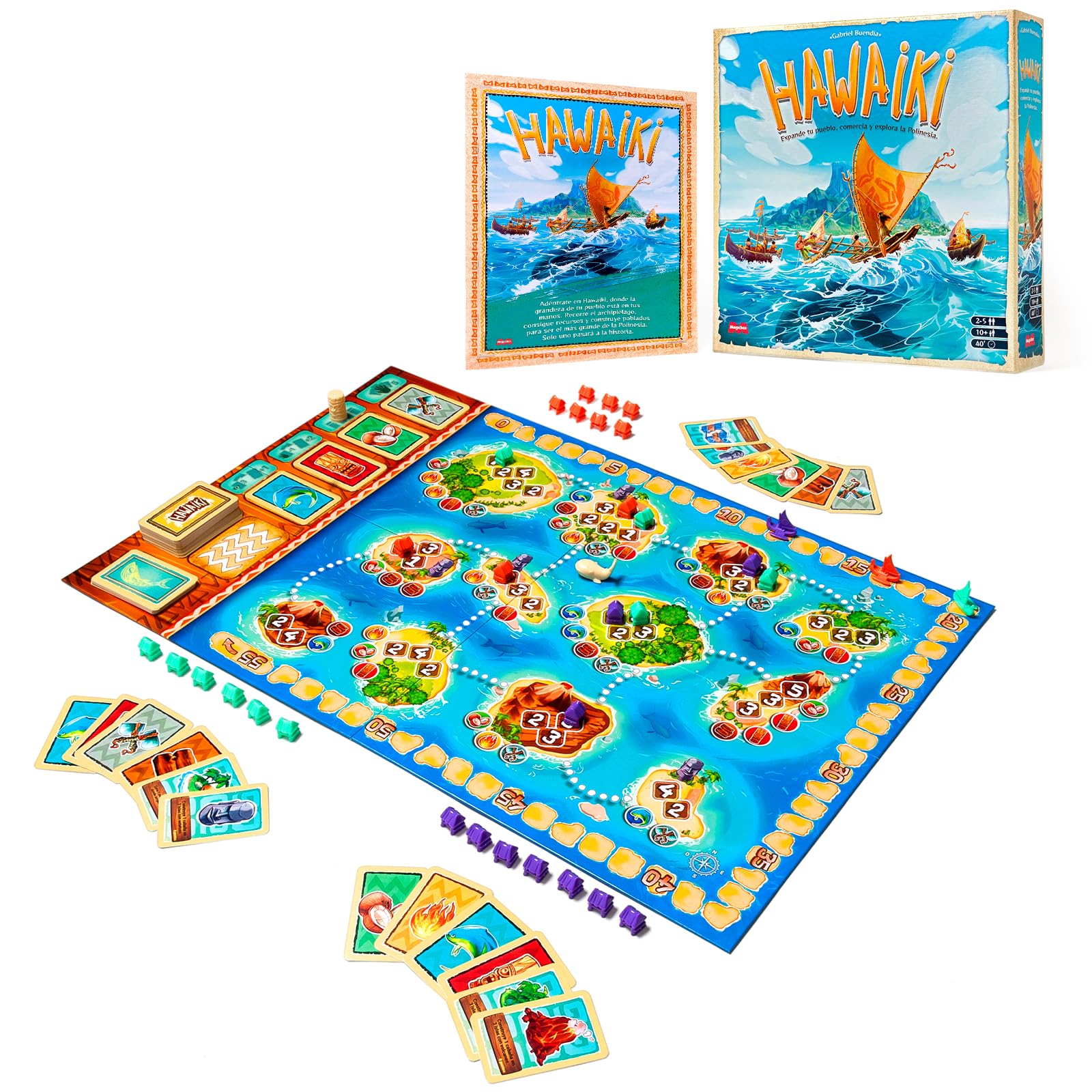MAGICBOX Hawaiki – Juego de Mesa. Juego de Estrategia Familiar con temática mítica y de construcción de poblados. para 2-5 Jugadores, Edad 10+