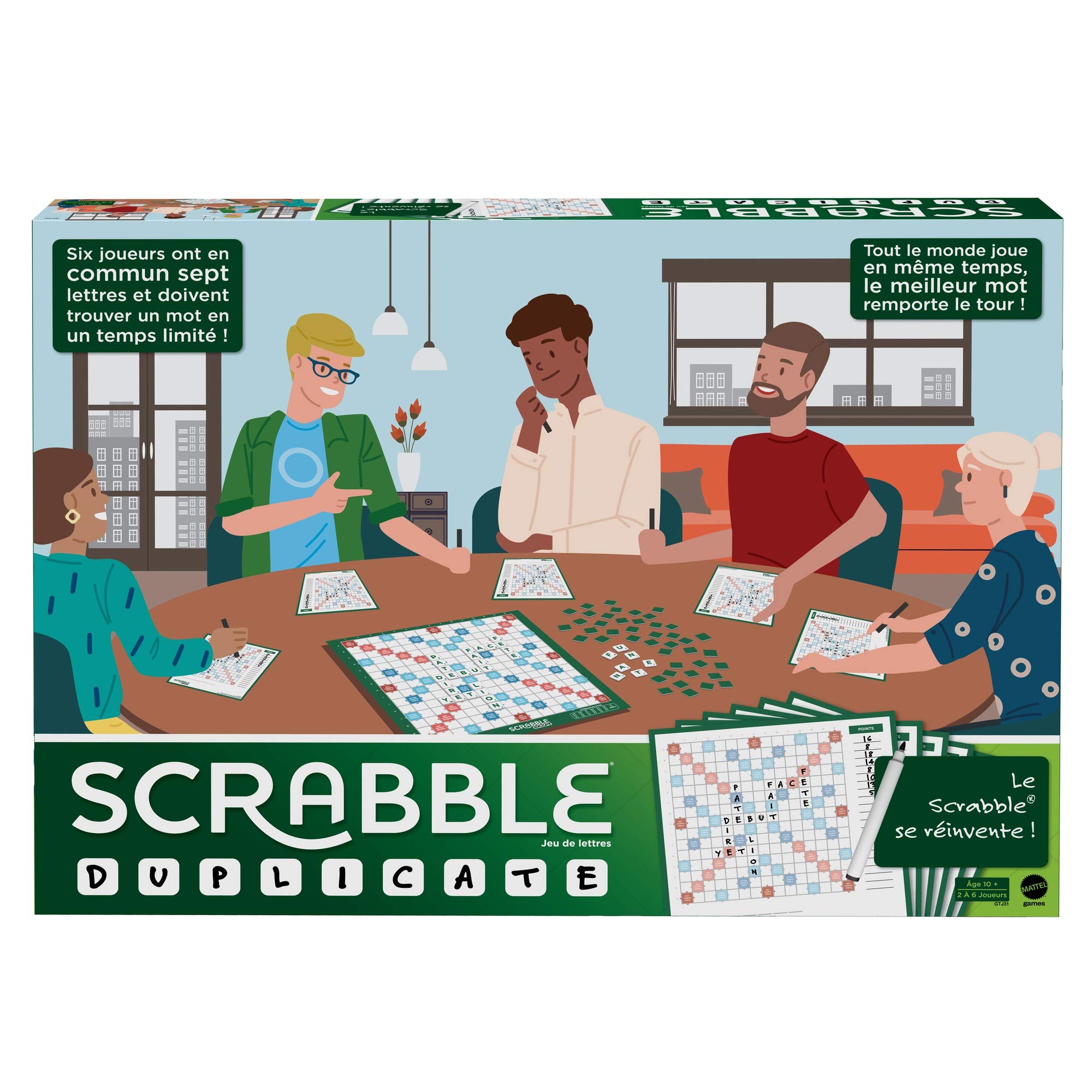 mattelgames Scrabble Duplicate, gra planszowa i listy na boisku, do 6 graczy jednocześnie, GTJ31