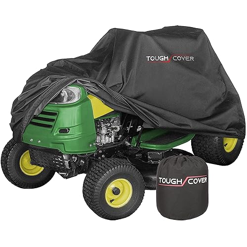 Tough Cover Cubierta para cortacésped de equitación, extremo. Grado marino 600D, cubierta de cortacésped y cortacésped de ajuste universal, cubre