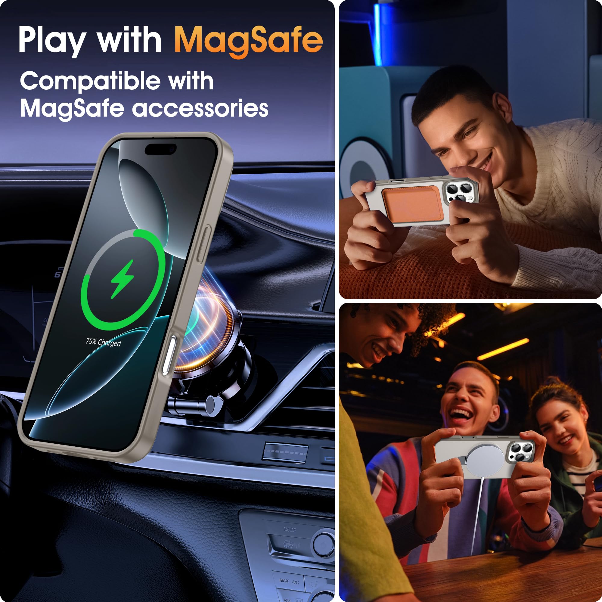 Custodia IPhone 16 Pro Max Con Anello Magnetico E Supporto - Protezione Militare Anticaduta - copertina