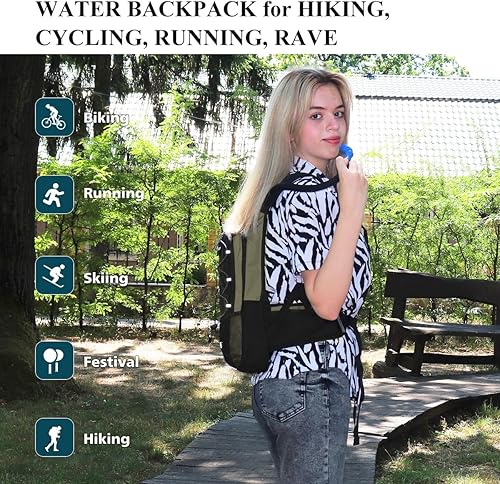Miniatura 6 de NONSAR Mochila de hidratación, mochila de senderismo con vejiga de agua de 3 L, paquete de hidratación de aislamiento ligero, mochila de agua para
