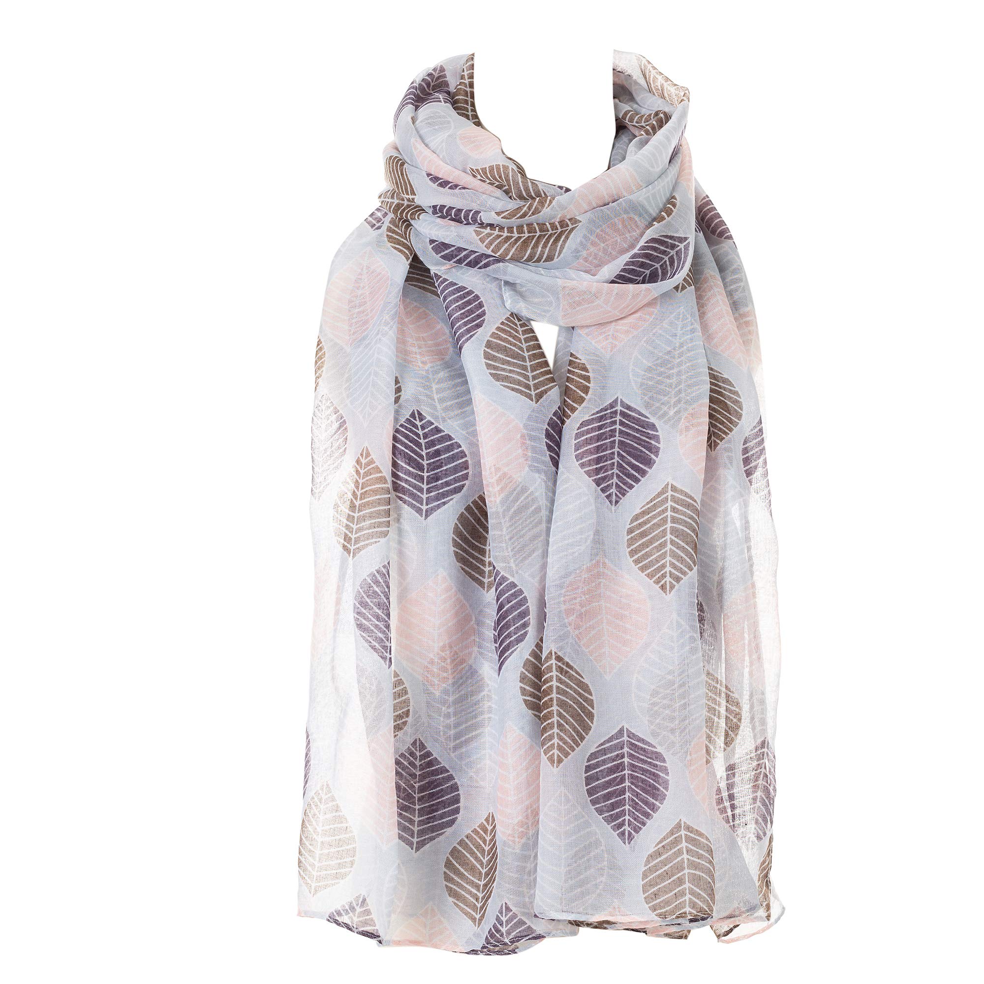 London Scarfs Tree Leaves Print Scarfs Women's Beautiful Designed Scarves Shawls (Blue)