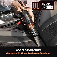 Vista 3 de Suds Lab V1 - Aspiradora inalámbrica de alta potencia (42 Kpa) recargable y de larga duración (3000 mAh) - Aspiradoras portátiles de mano