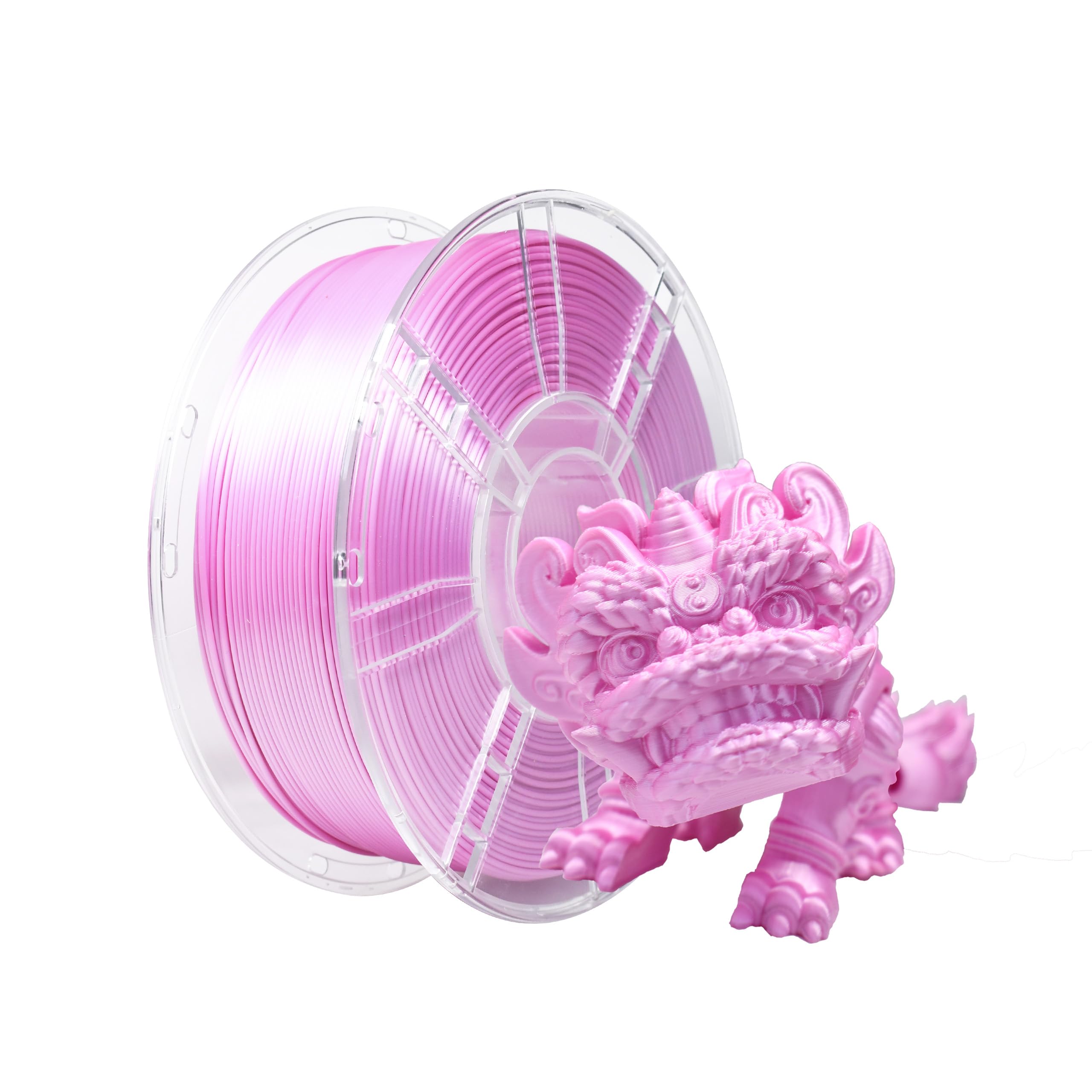 iBOSS Silk Filament PLA+ 1.75mm Clog-Free Shiny 3D Printer Filament, 1kg Spool (2.2lbs), Dimensional Accuracy +/- 0.02 mm, Fit Most FDM Printer(Silk Pink)