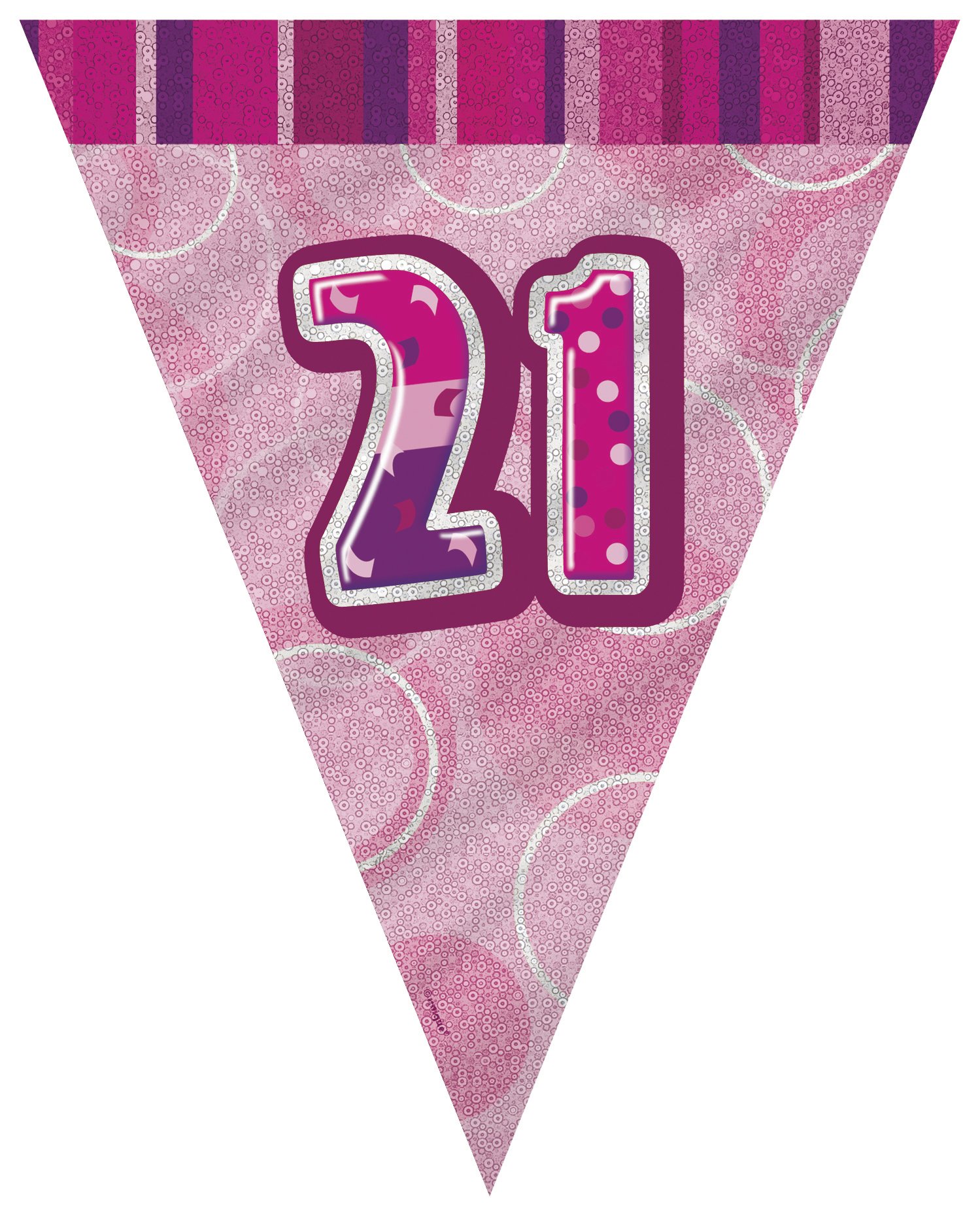 Unique Party 92068 - 9ft Foil Glitz Pink Happy 80th Birthday Banner — view 55