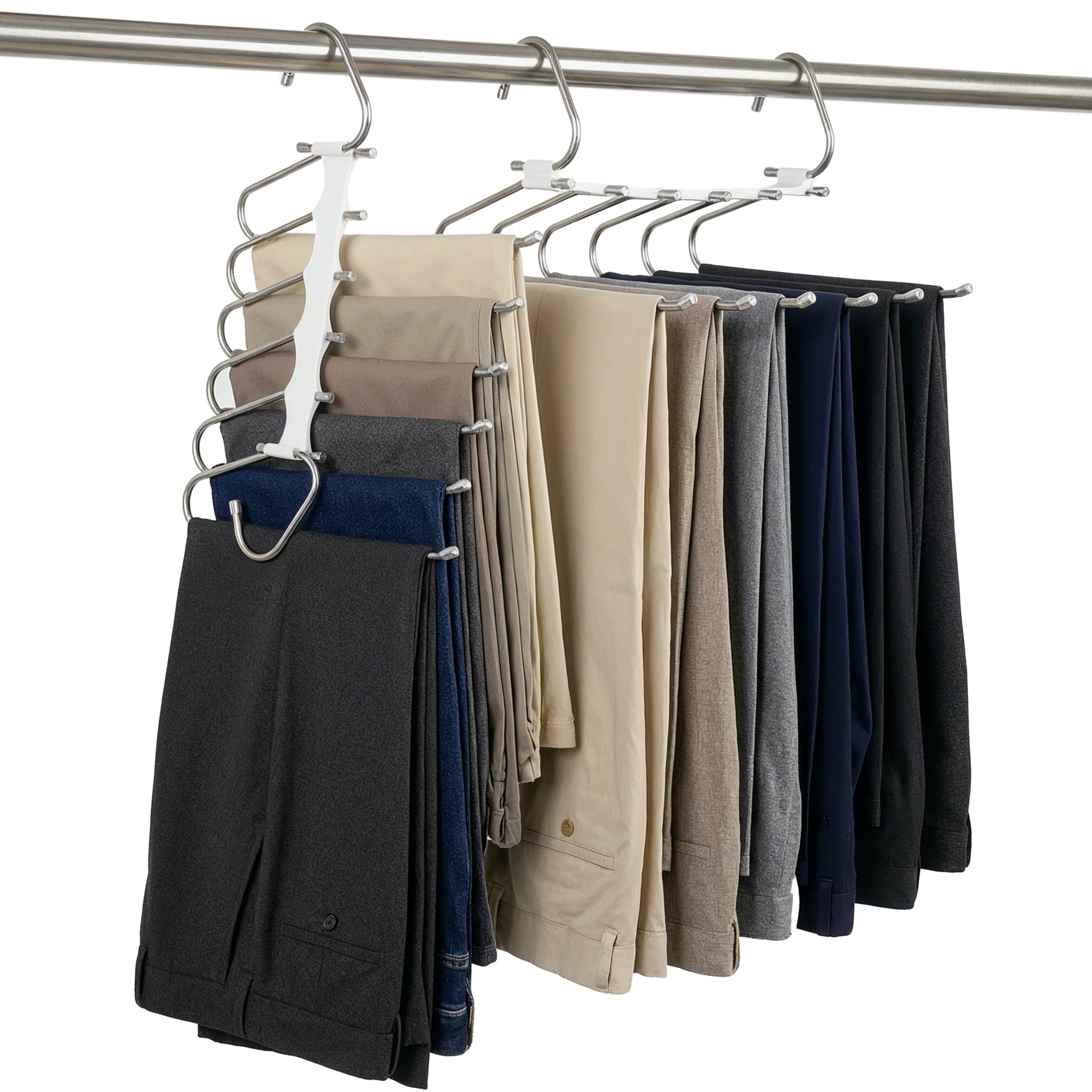 Cintres en acier 6 en 1 en lot de 2 gain de place pour vêtements