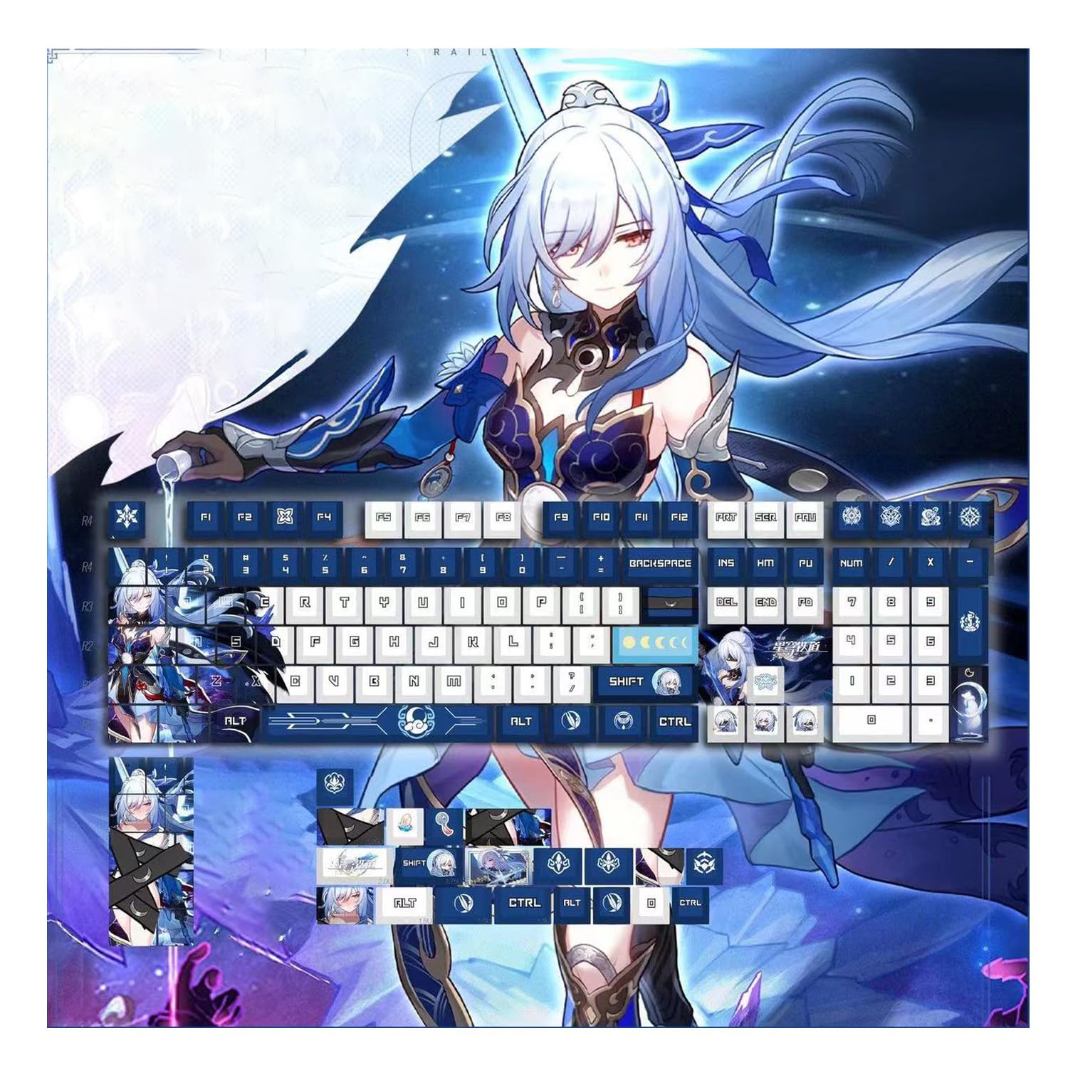 Amazon | PBT メカニカルキーキャップ 崩壊：スターレイル 周辺 鏡流