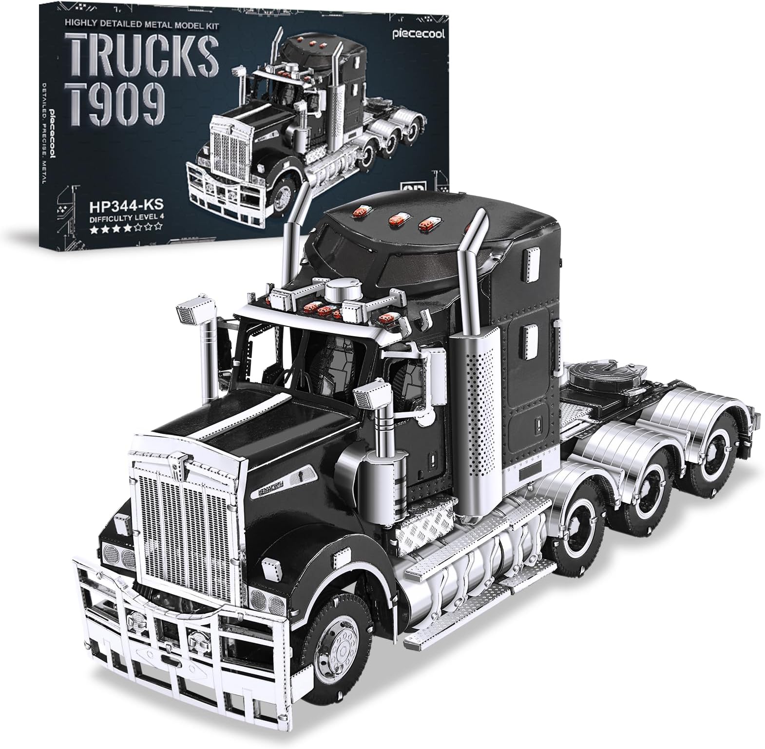 Piececool 3D Puzzles for Adults Metal Car Model Kits - H909 Heavy Truck Head Tractor Metal Model Building Kit, Home Decoration Challenging 3D Puzzles DIY Assembling Crafts Great Gifts