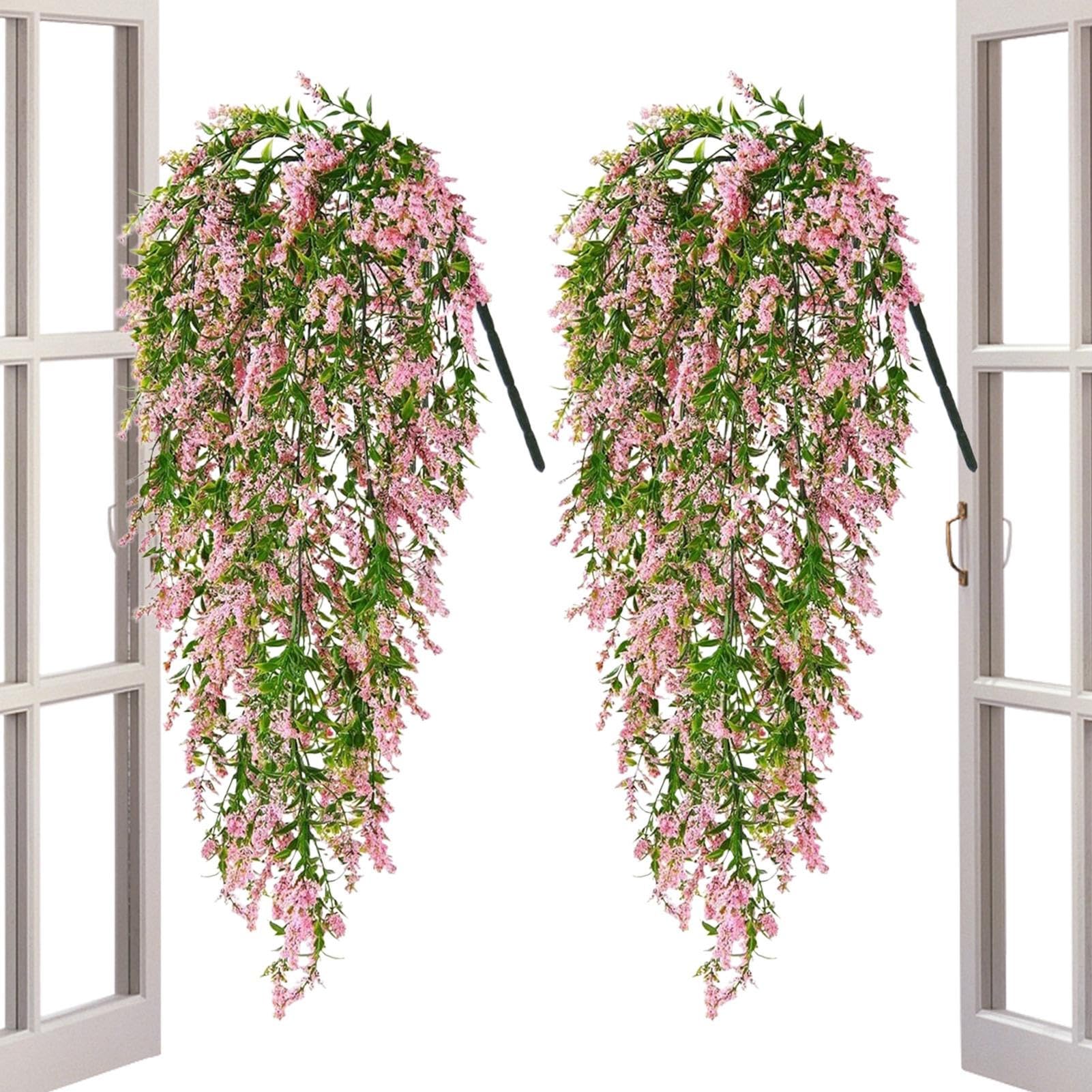 Fleurs artificielles à suspendre : lot de 2 pour embellir facilement une maison