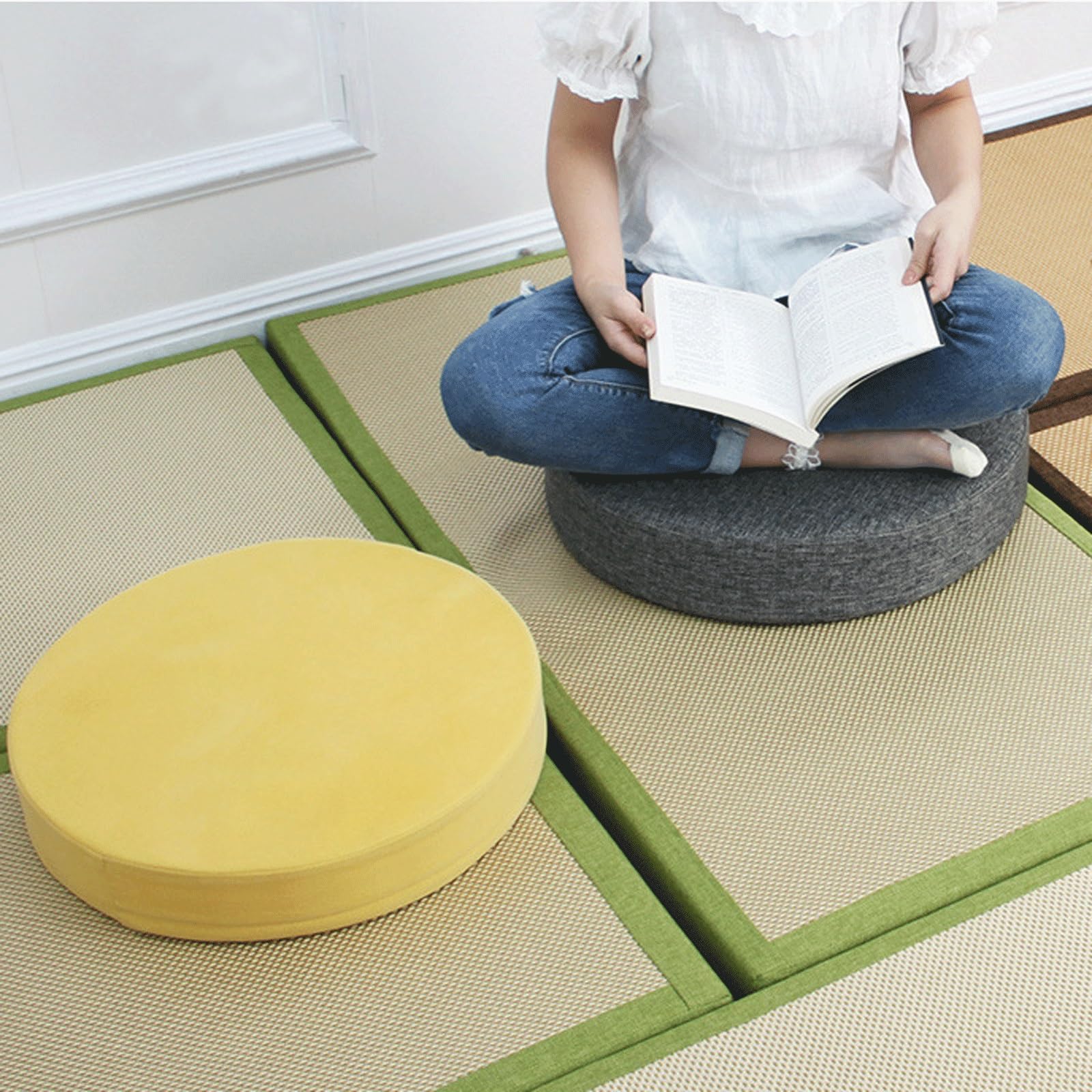 HYGPP 13/15/17/19 inch Round Seat Chair Stool Cushion Pad Foam Cushion Anti Slip Soft and Comfortable Office Round Cushion, Washable(A12,17x3in)